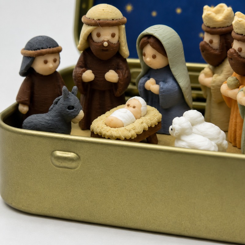 Miniatura della Natività tascabile, confezionata in una scatola…