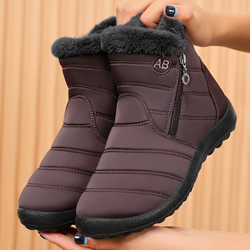 Stivali da neve invernali unisex a tinta larga con zip laterale…