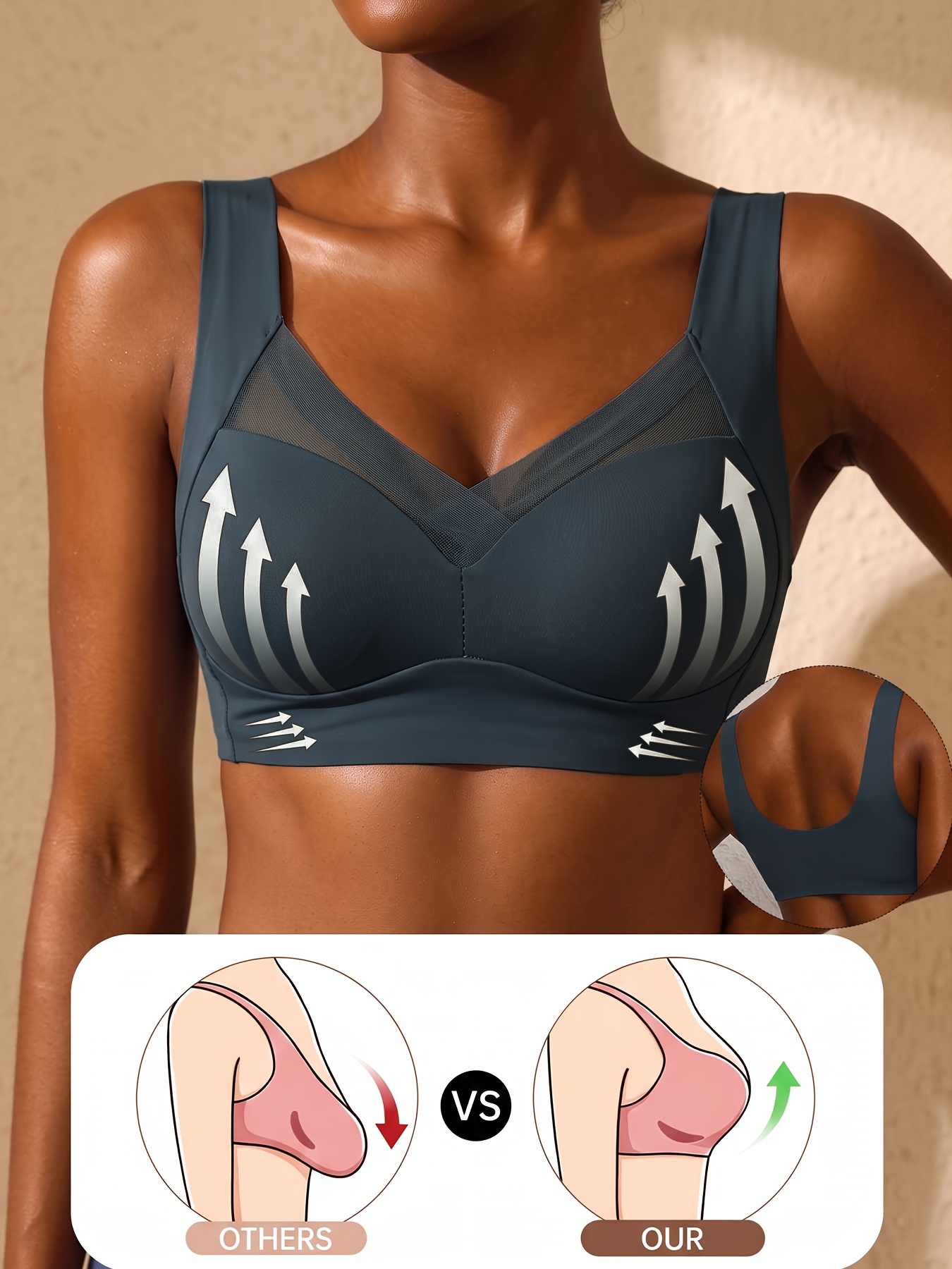 1 reggiseno sportivo senza cuciture da donna, senza ferretto…