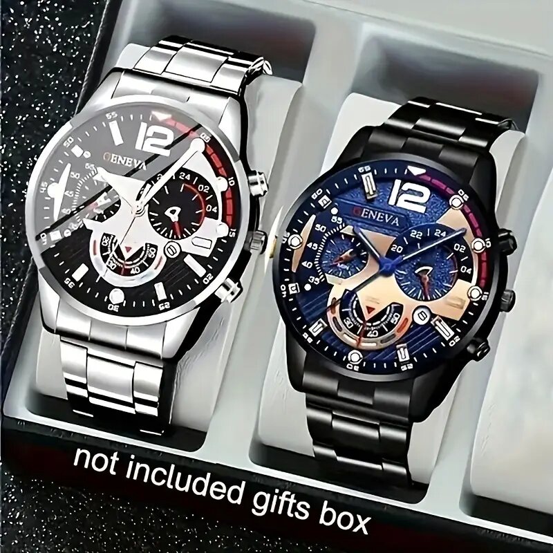 2 pz/1 pz Orologio da Uomo al Quarzo Multifunzionale, alla Moda…