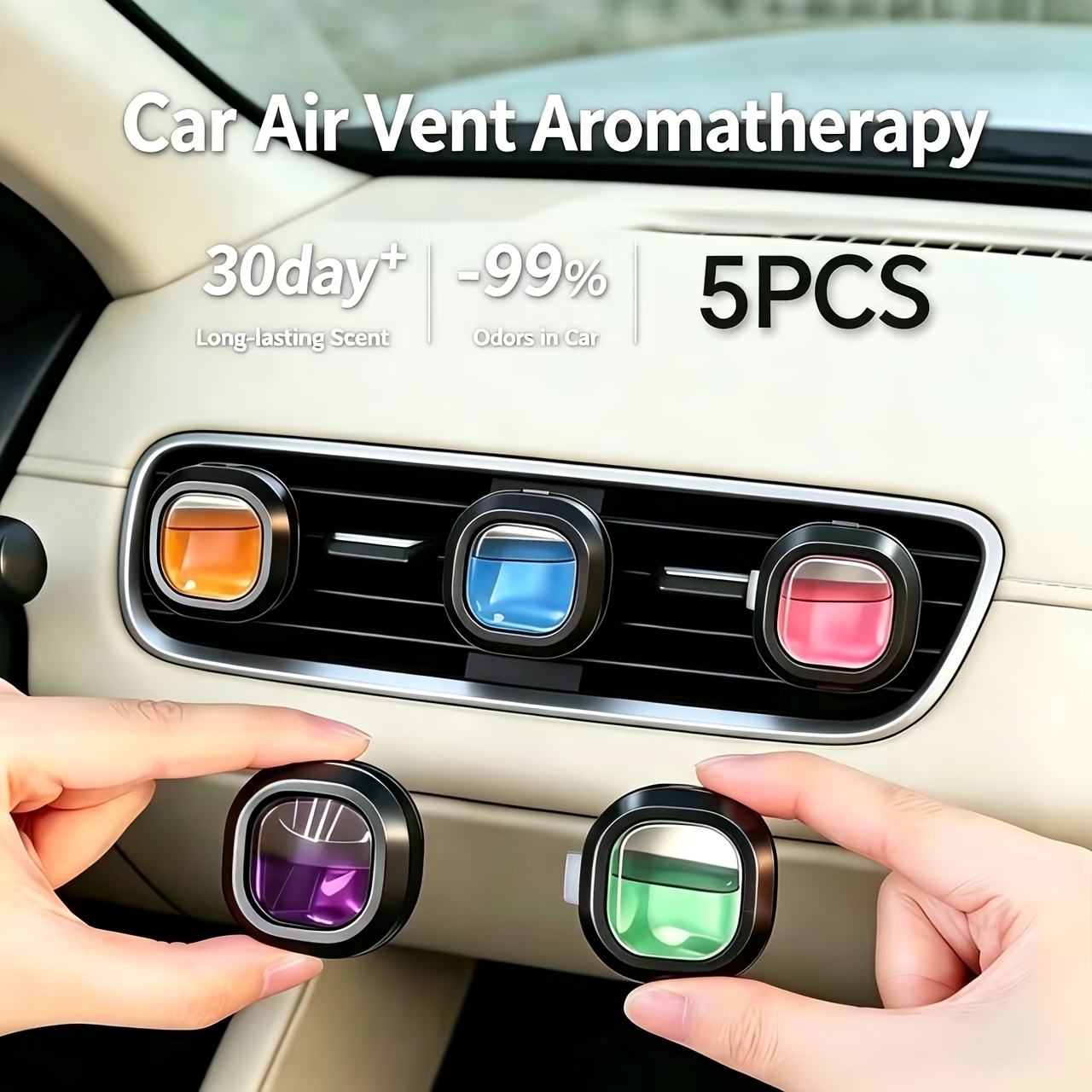 5 pezzi Aromaterapia per auto, clip per bocchette dell'aria del…