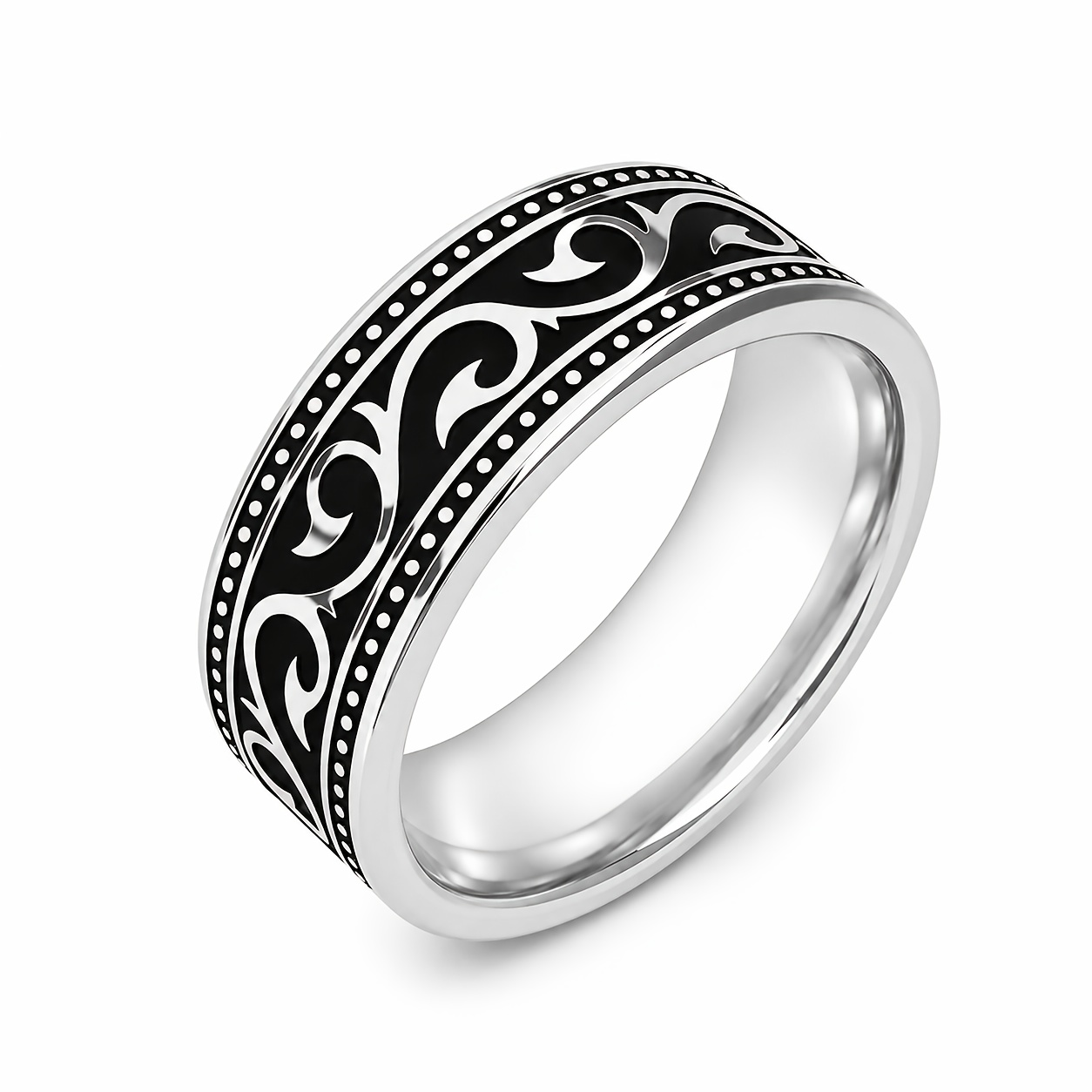 1 Anello da uomo vintage con rotolo in acciaio inossidabile…