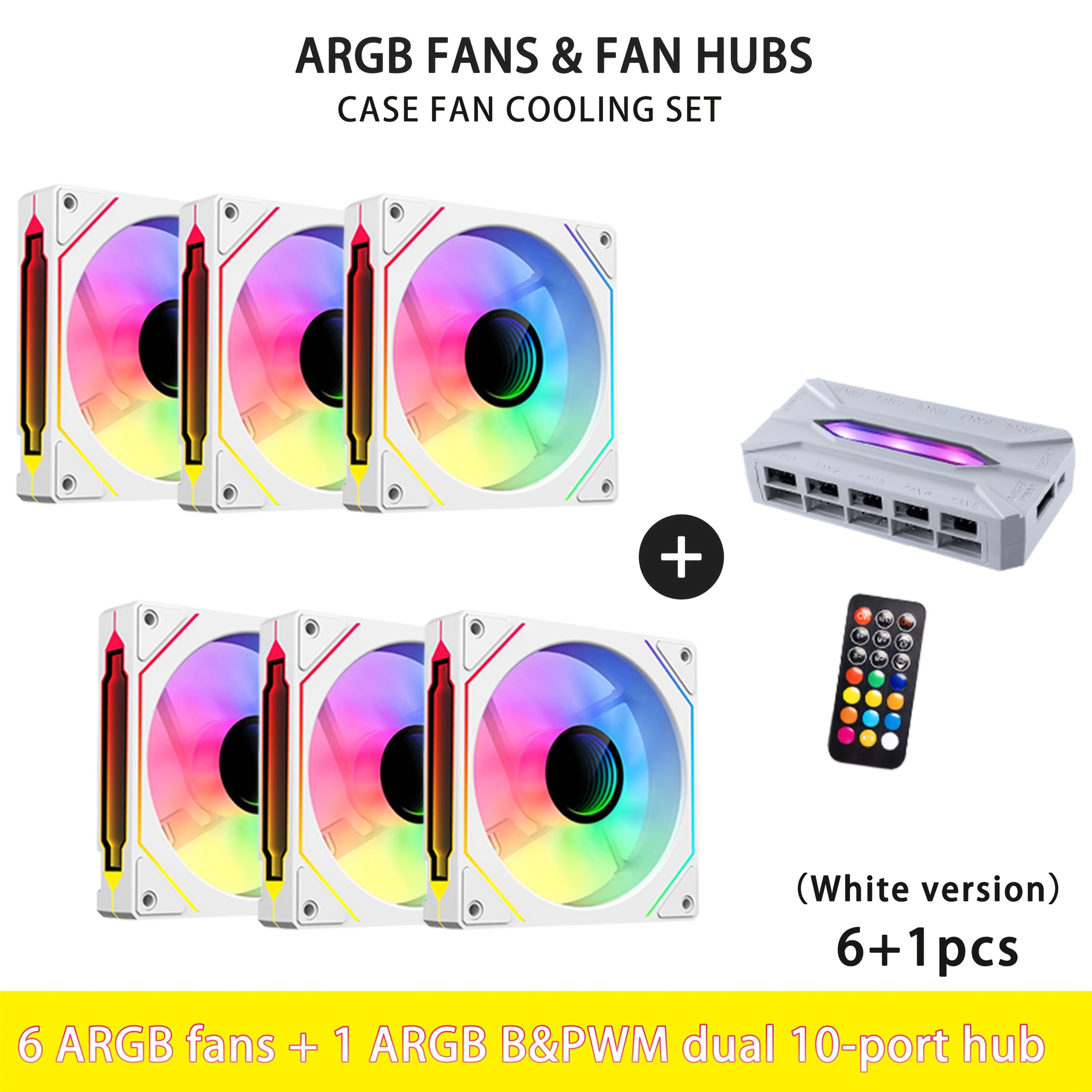 Set 6+1 pz Prism 4PRO ARGB & PWM Kit Ventole Case 12CM Forward…