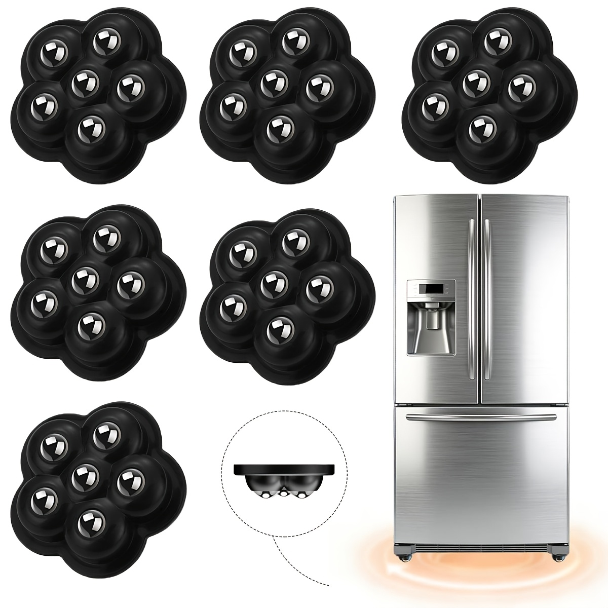 Set da 24 rotelle a sfera girevoli autoadesive (12 rotelle a…