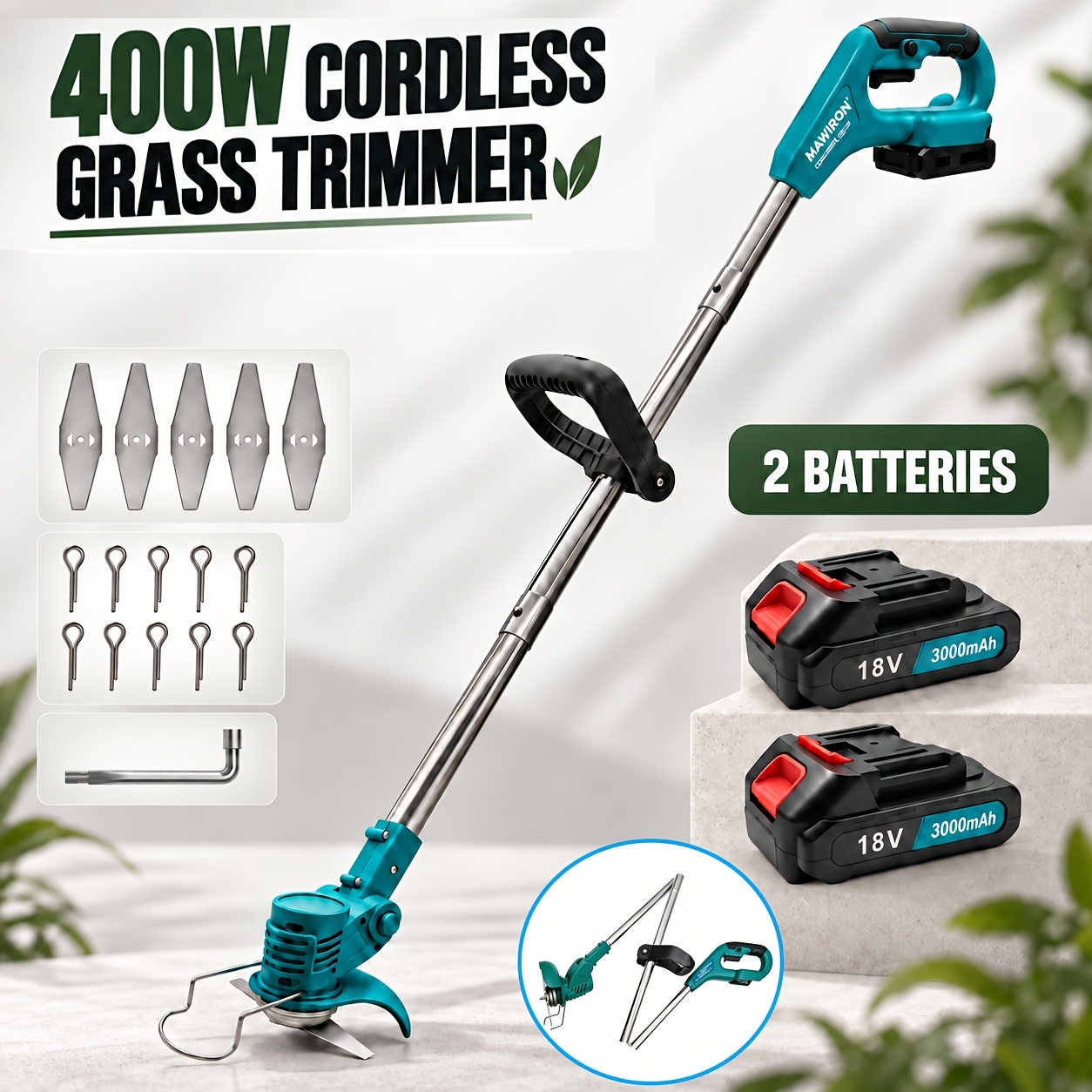 Tagliaerba a batteria da 400W compatibile con batteria Makita…