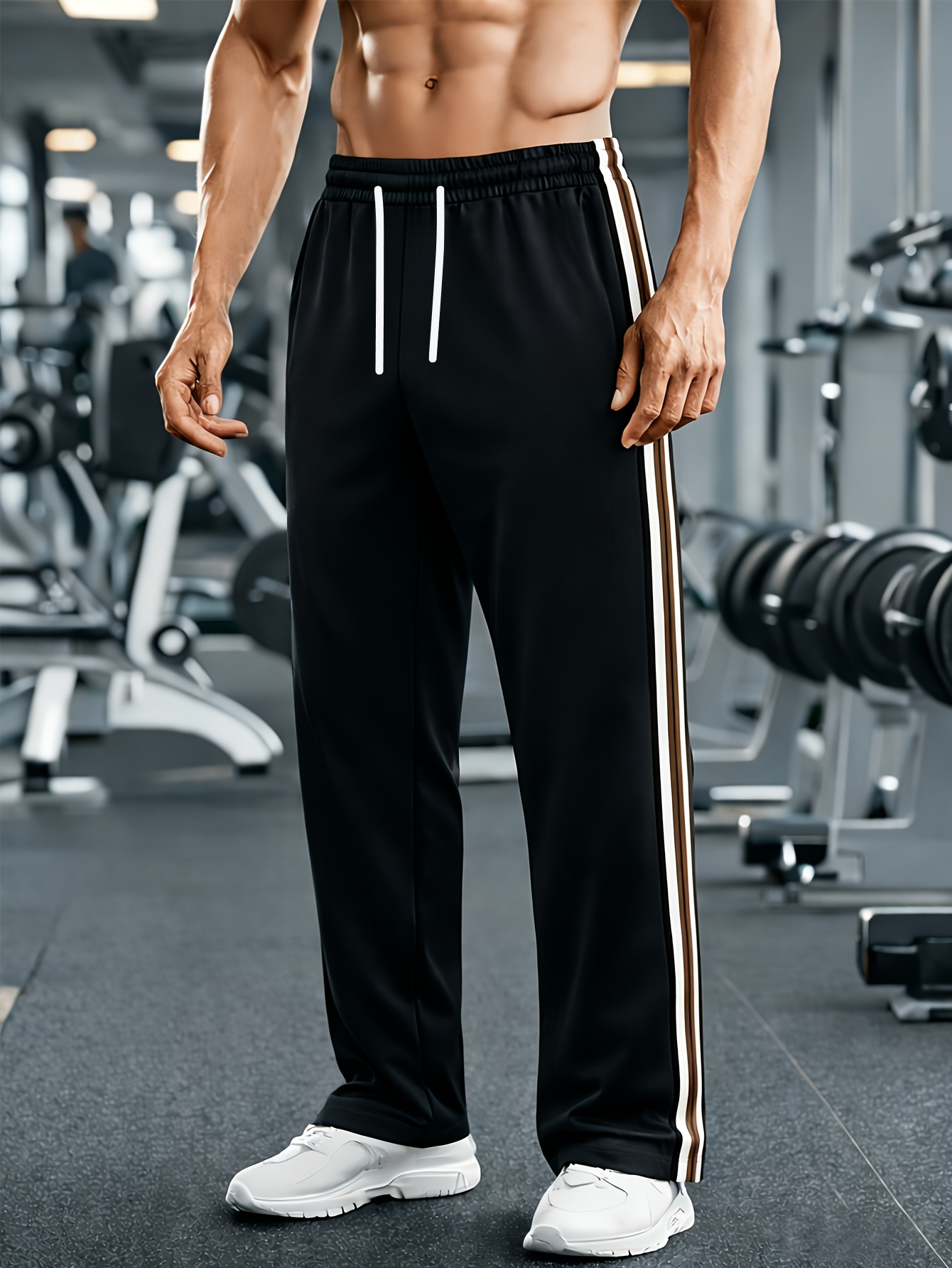Pantaloni Sportivi Casual da Uomo, Pantaloni a Gamba Dritta"