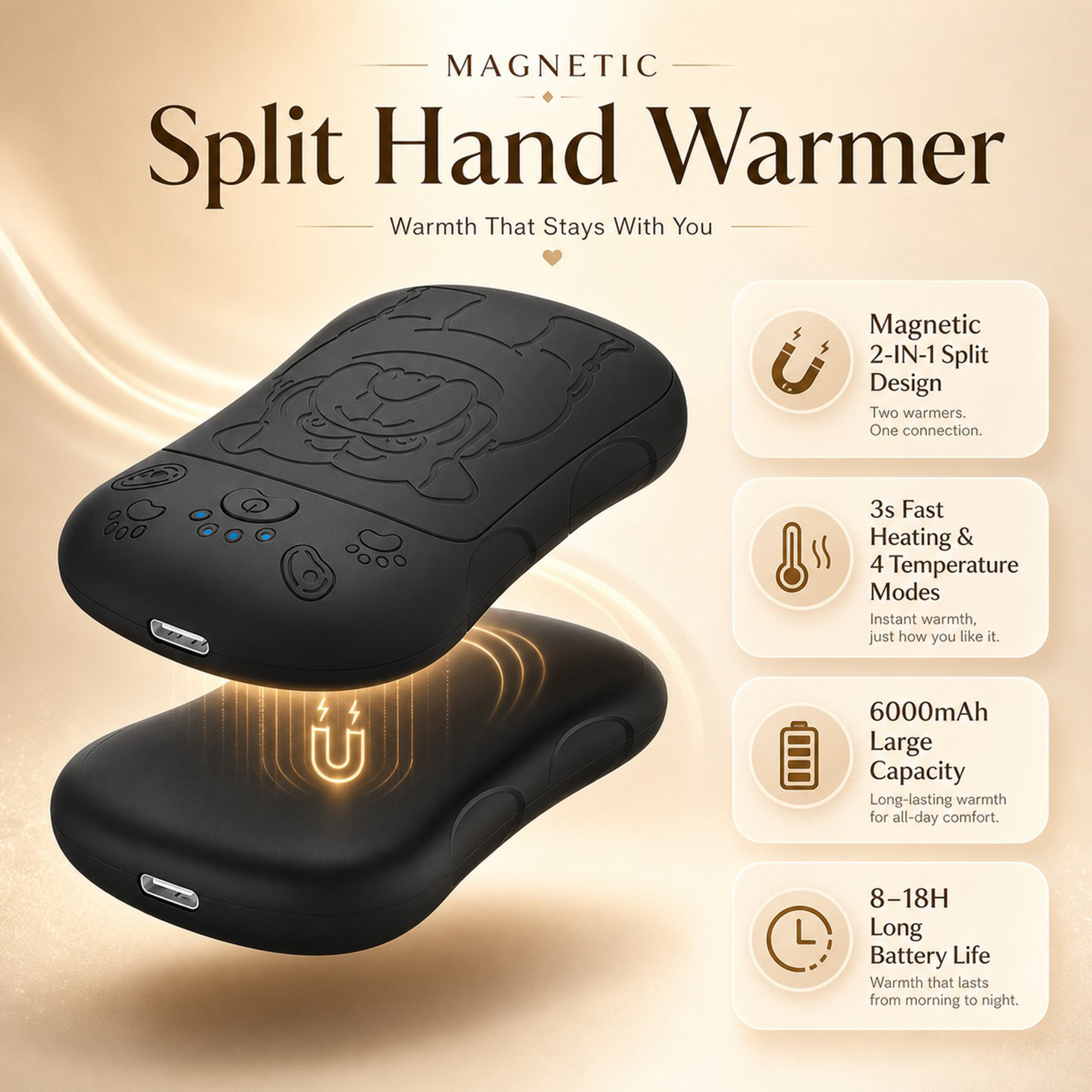 Set Scaldamani Ricaricabile e Power Bank 2 in 1, fino a 143…