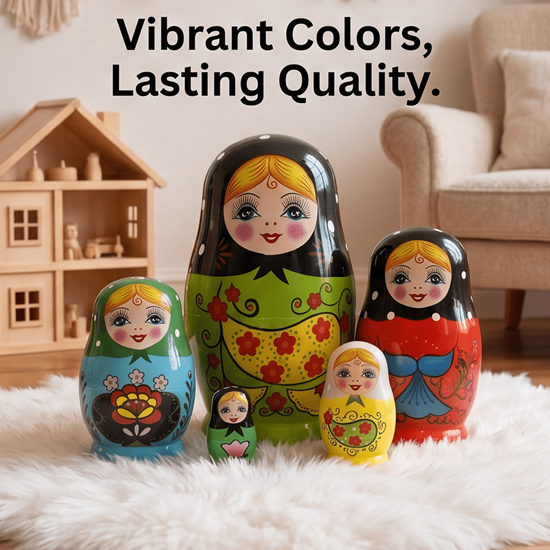 1 Set di Bambole Russa Green Girl, Matryoshka, Puzzle…