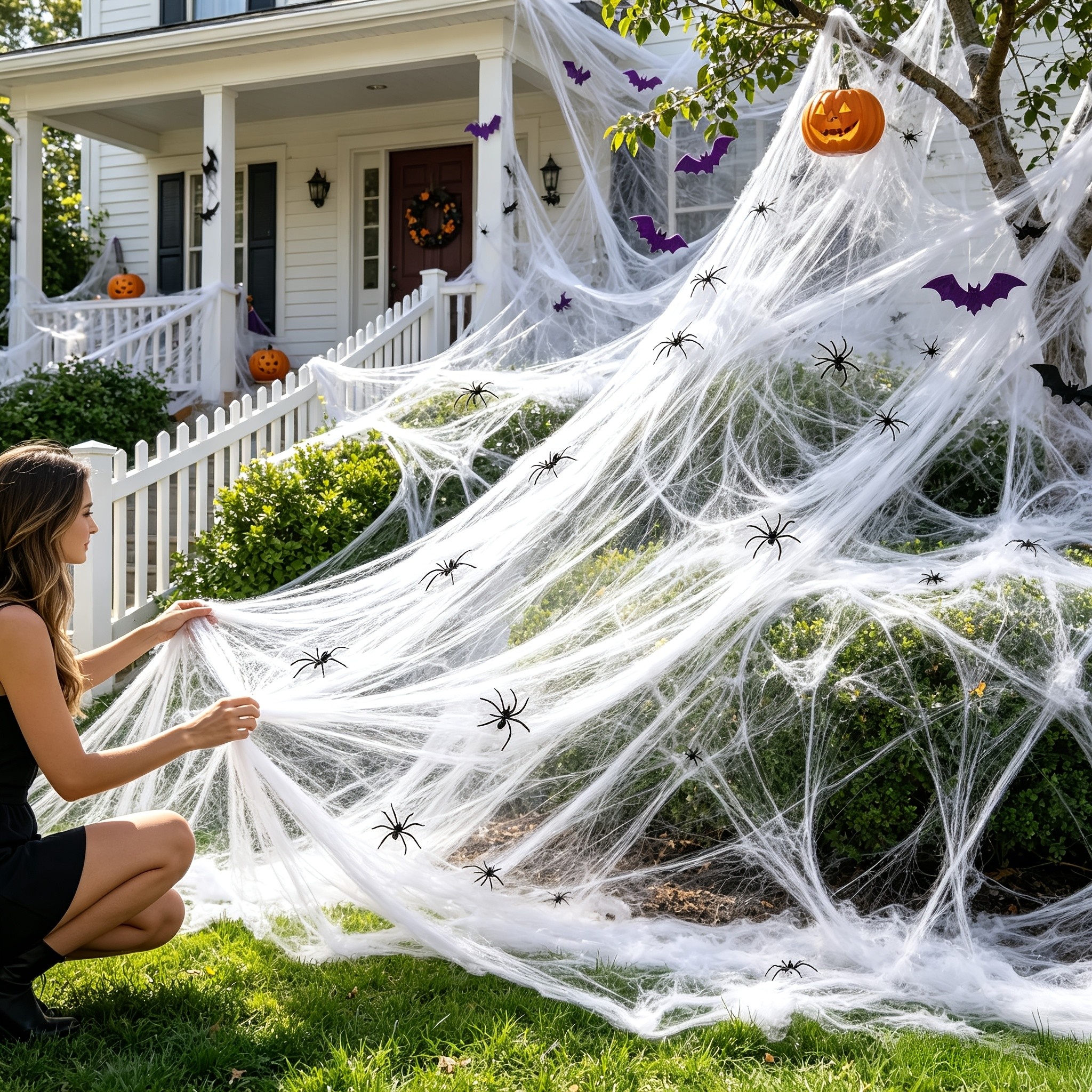 3 Confezioni/Decorazioni di Halloween, Ragnatele Artificiali…