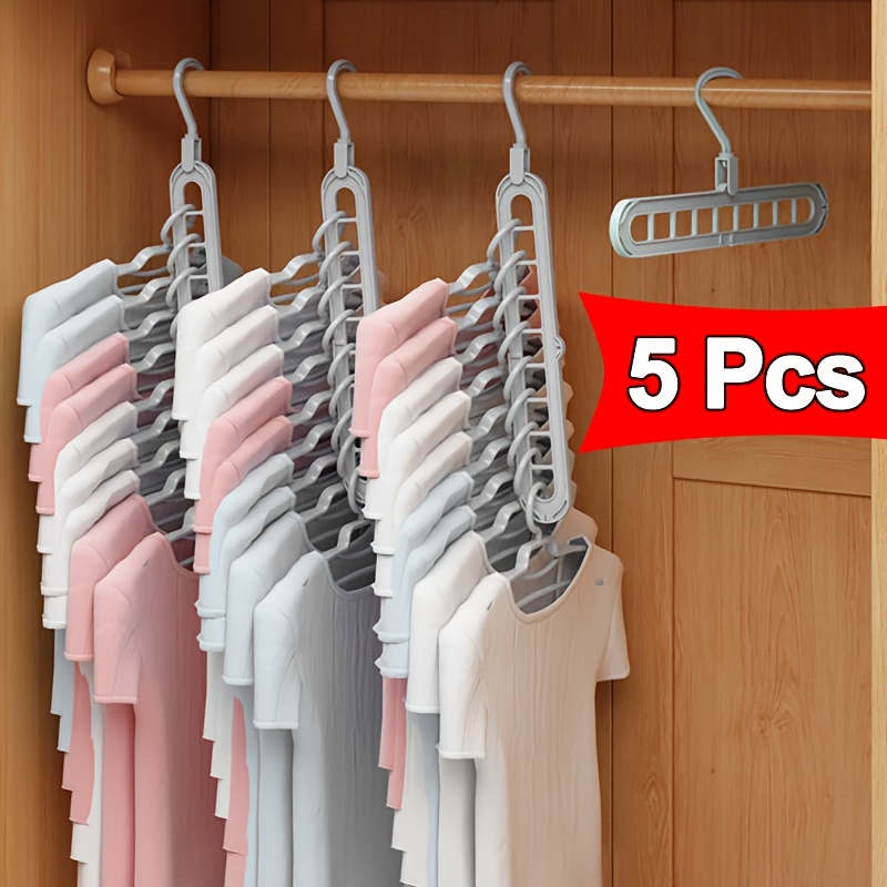 5 pezzi Grucce Pieghevoli in Plastica Resistente con 9 Fori…