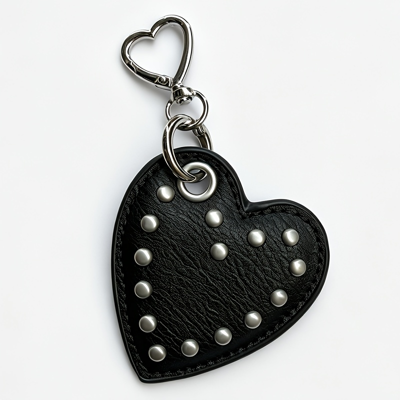Portachiavi a Cuore con Borchie Stile Punk, Ciondolo a Forma di…