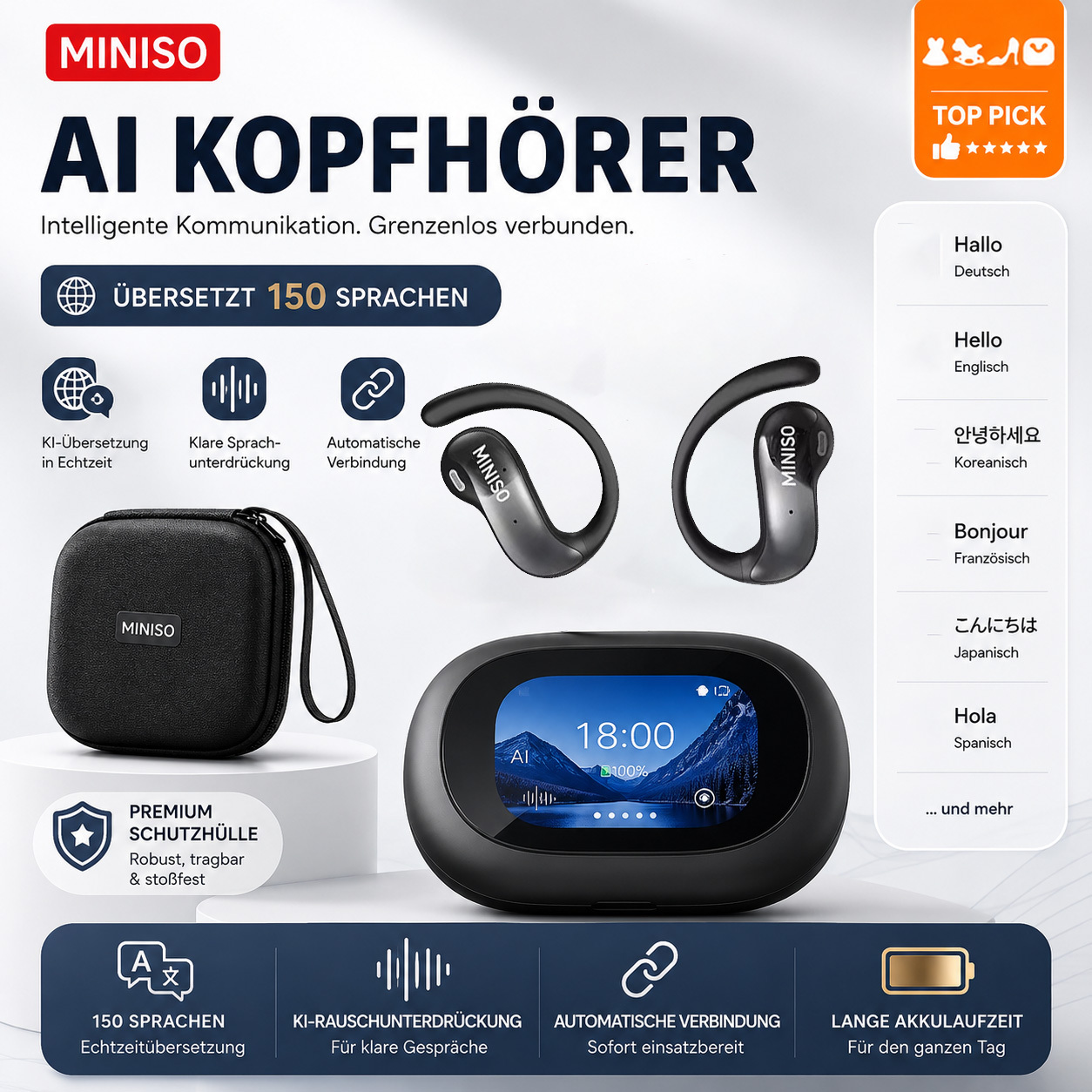 Nuove cuffie Bluetooth wireless MINISO MS188 con traduzione…
