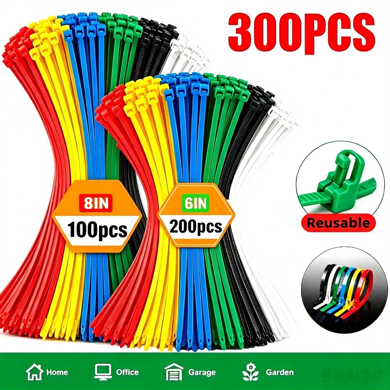 300 pezzi di fascette stringicavo riutilizzabili in nylon da…