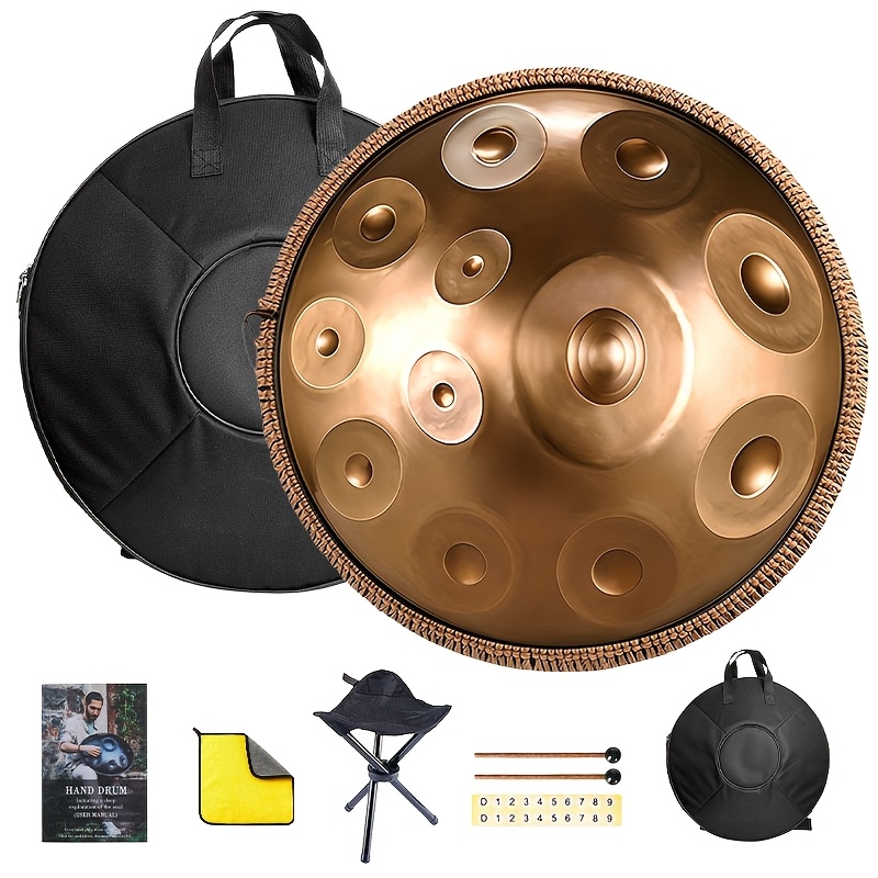 Tamburo Handpan 12 Note, 55.88cm Re Minore Kurd 432Hz a Lingue…