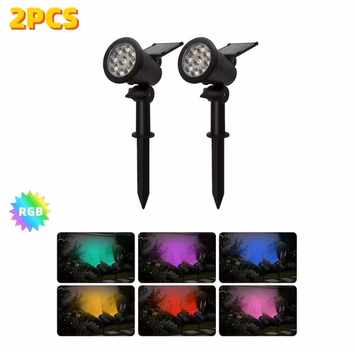 2 faretti solari, 9 LED luci da percorso da esterno a…