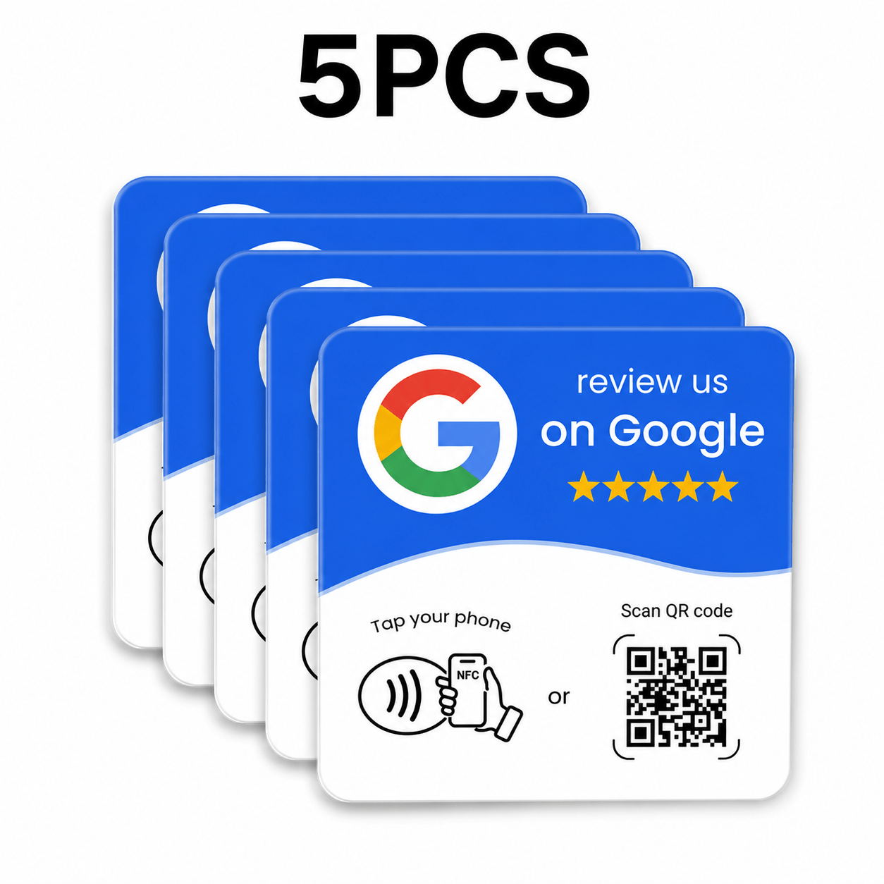 Carta di recensione con codice QR e tocco NFC, targa di…