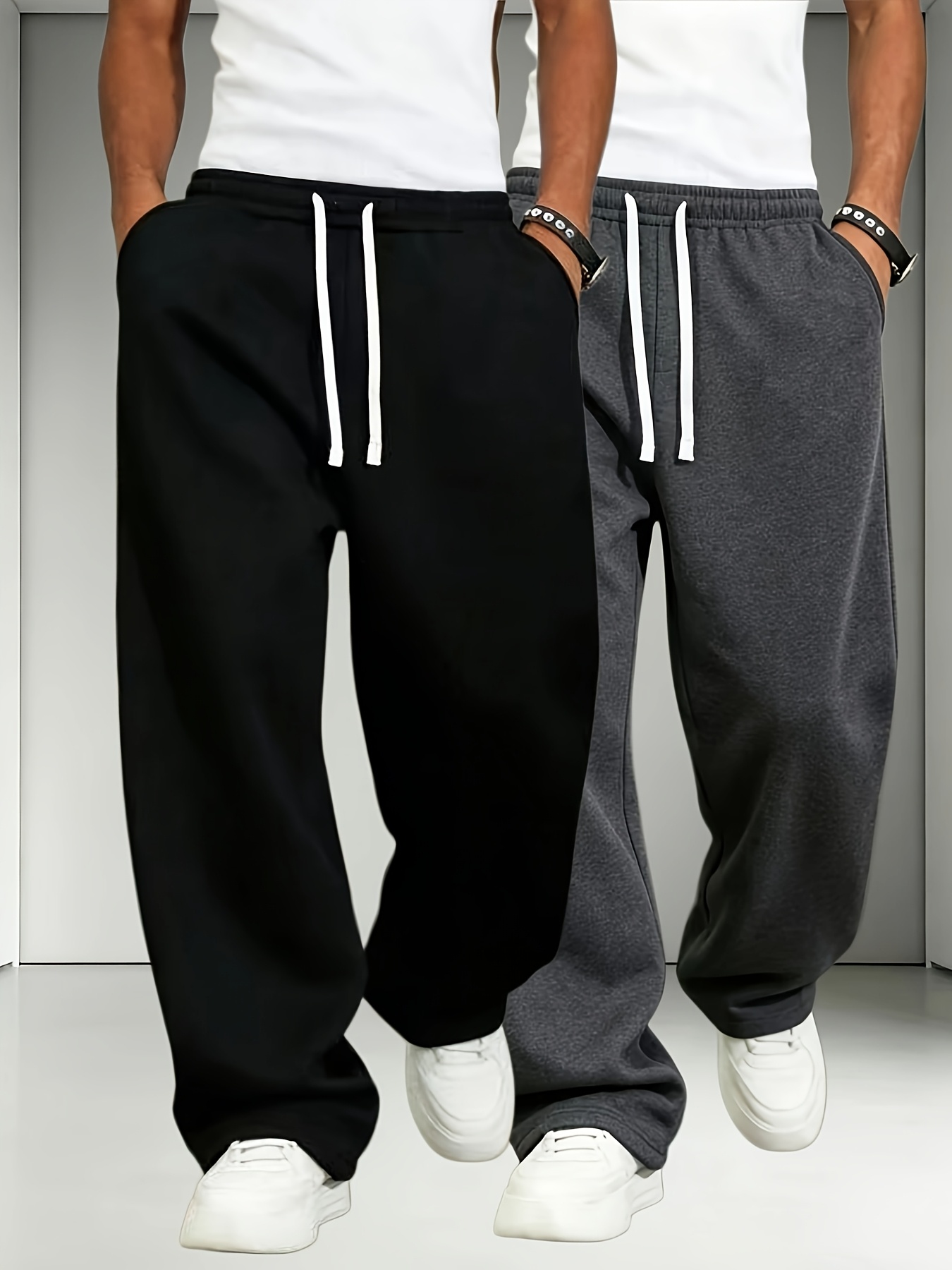2 pezzi Pantaloni da tuta da uomo con coulisse in vita elastica…