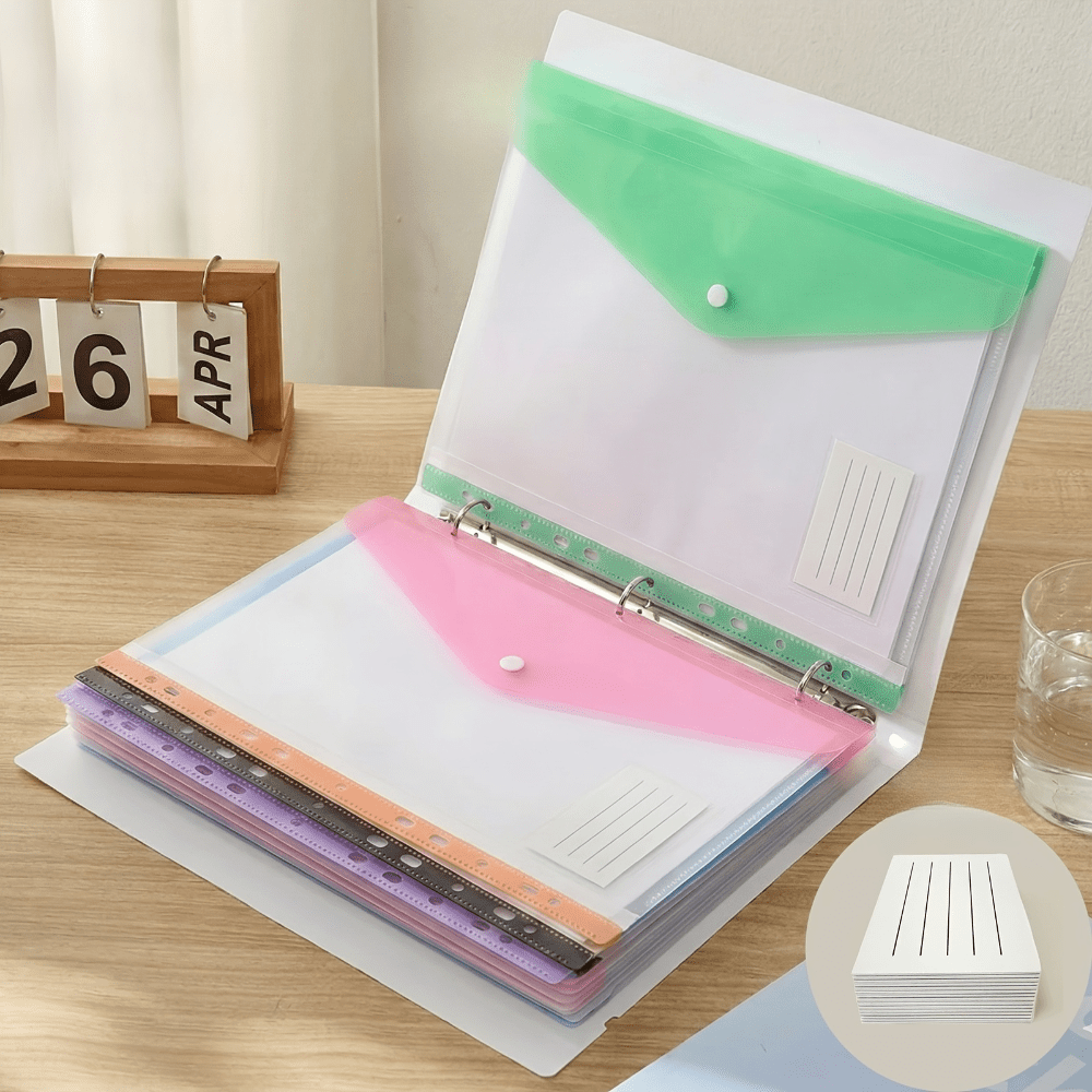 Set di 6 buste per documenti A4 con bottoni, buste per…