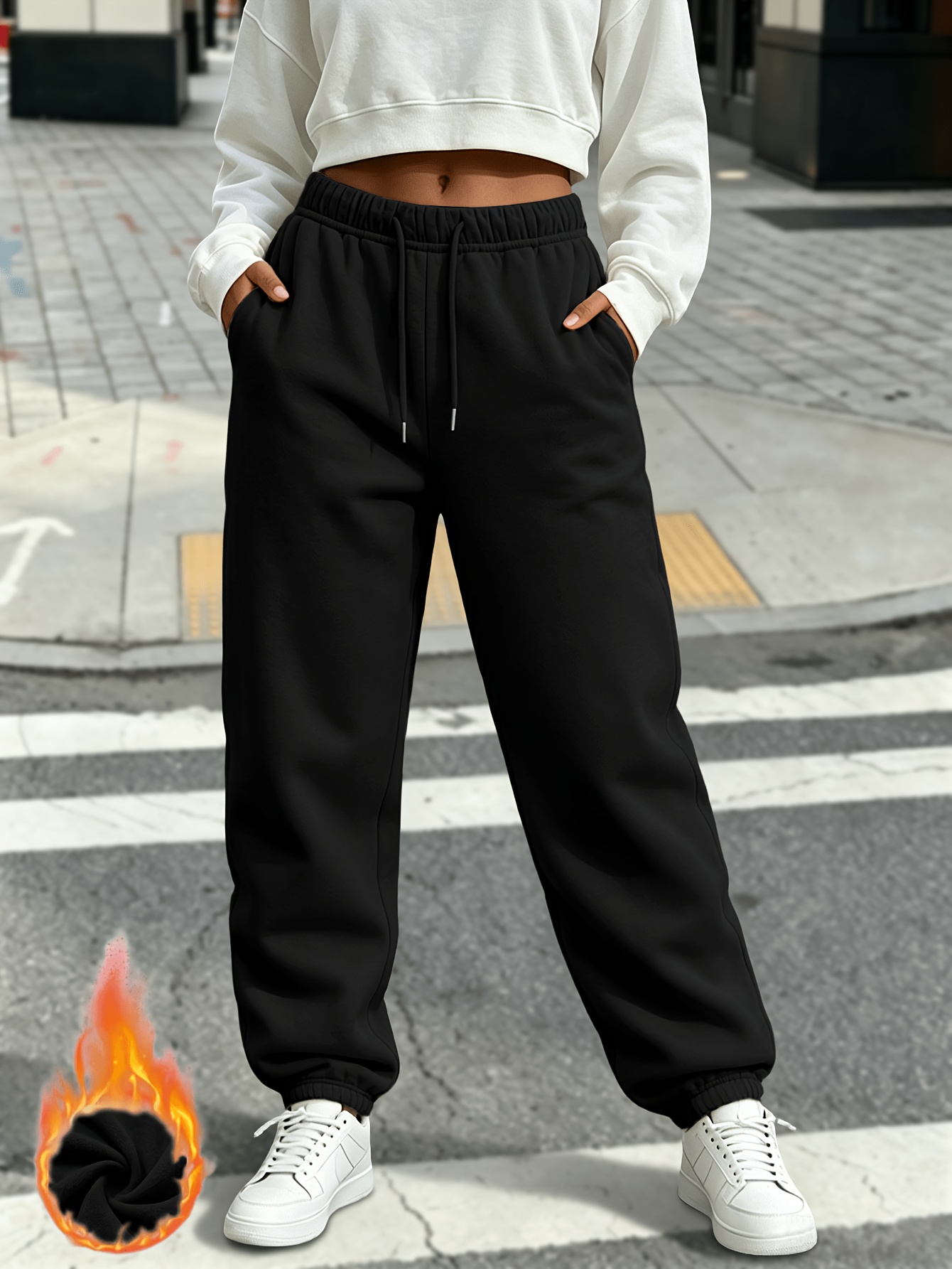 Pantaloni lunghi da donna a tinta unita casual alla moda, nuovi…
