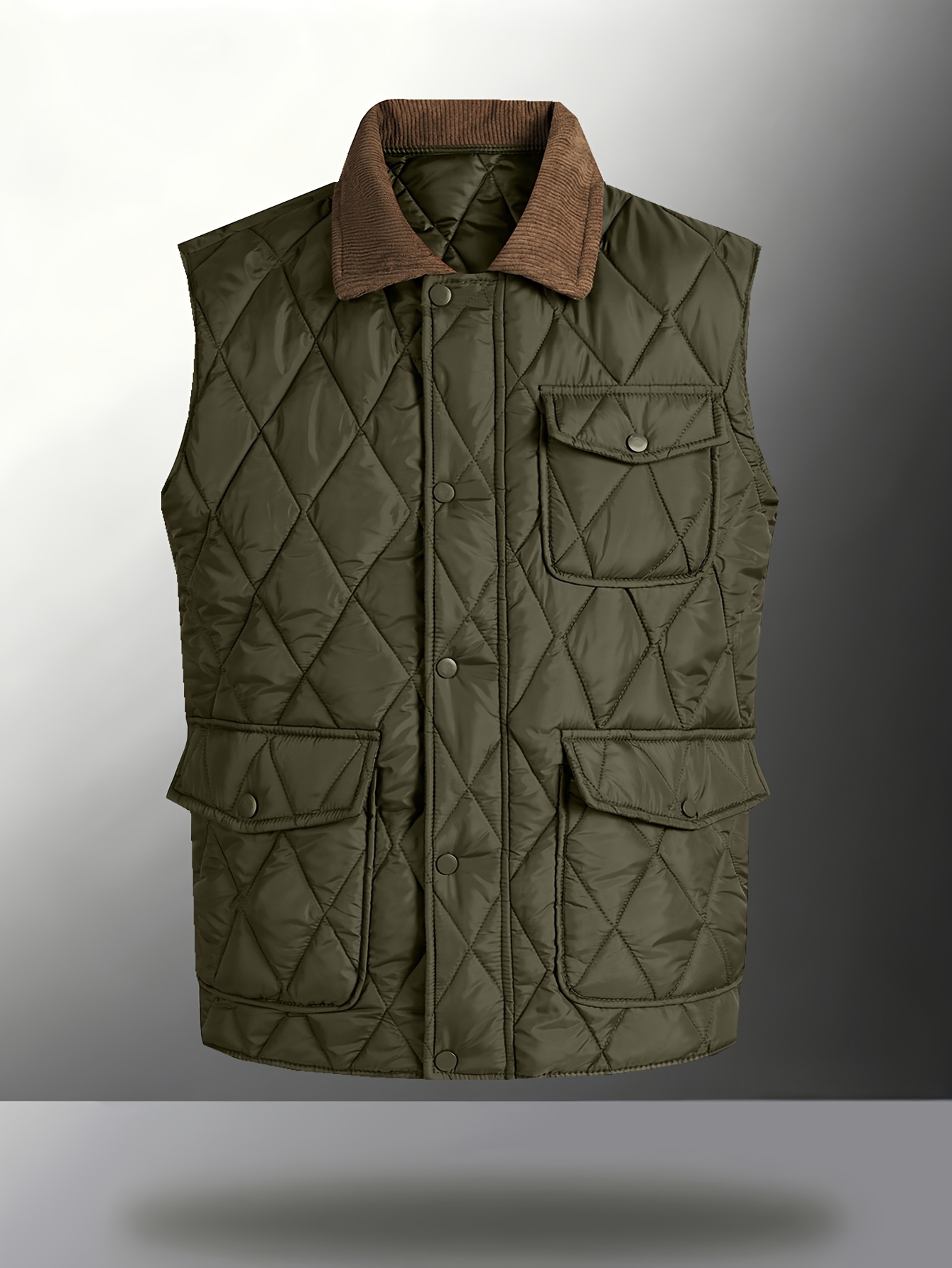 Gilet da uomo leggero trapuntato e imbottito con colletto a…