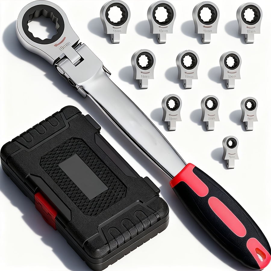 Set di chiavi combinate a cricchetto con teste intercambiabili…