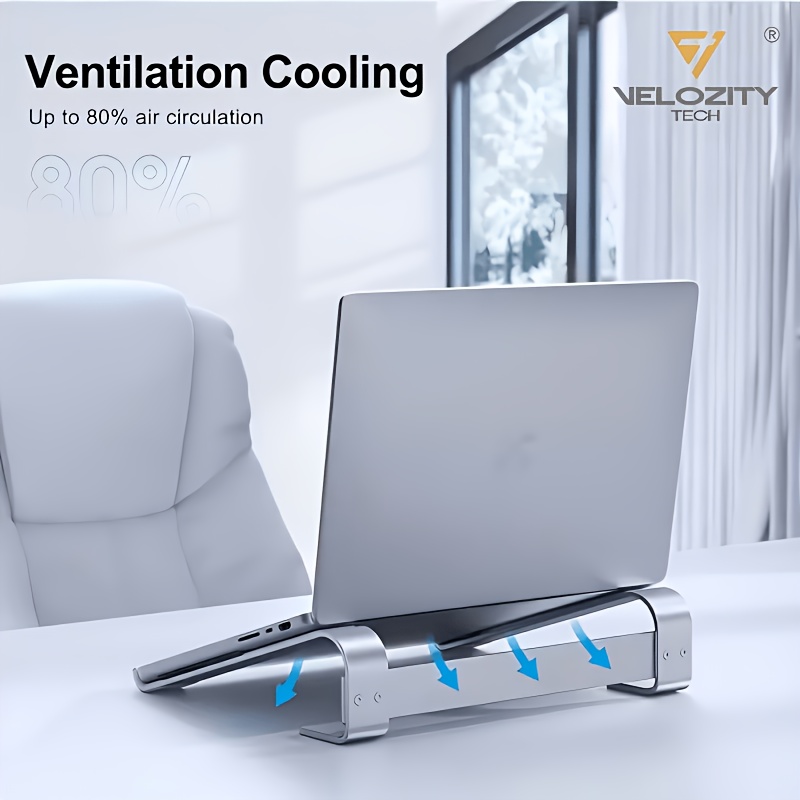 Supporto per laptop in metallo, rialzo ergonomico per notebook…