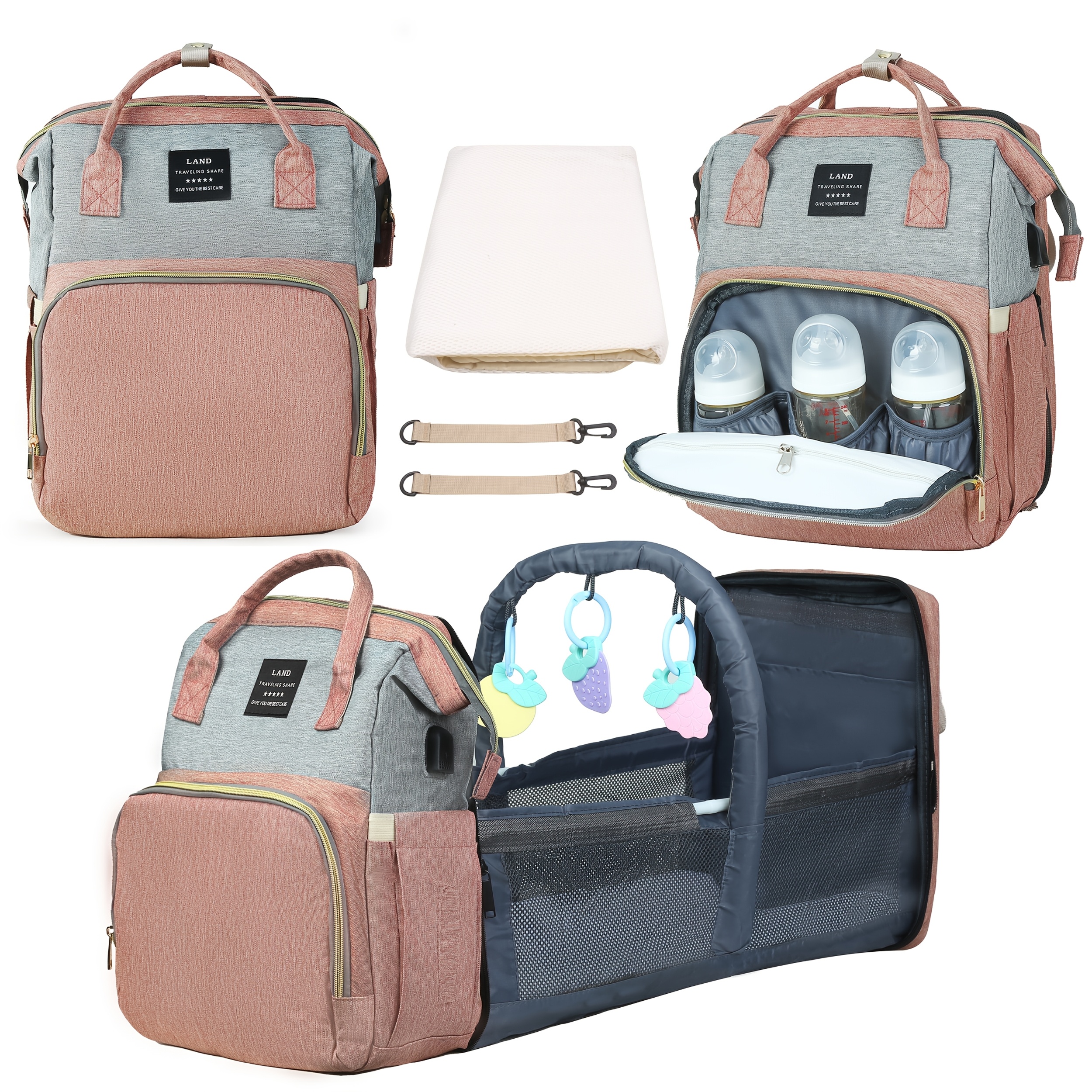 Zaino Borsa Pannolini Natalizia con Fasciatoio, Borsa da Viaggio…