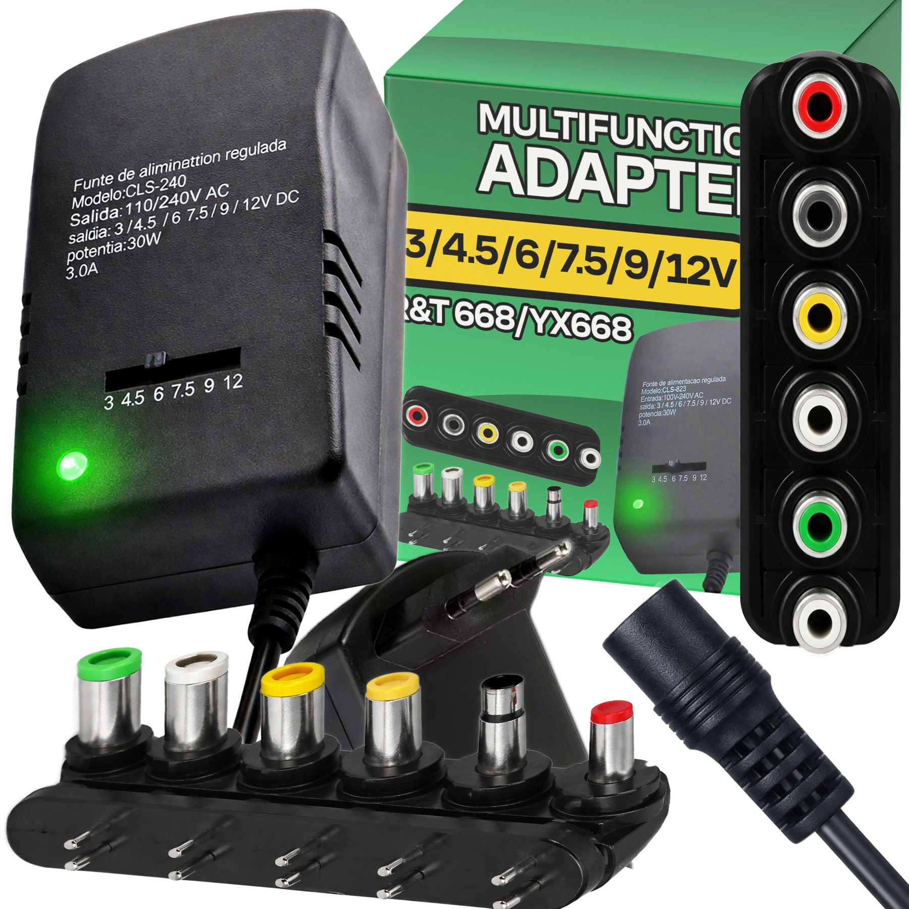 ALIMENTATORE UNIVERSALE, ALIMENTATORE REGOLABILE 12V CON…