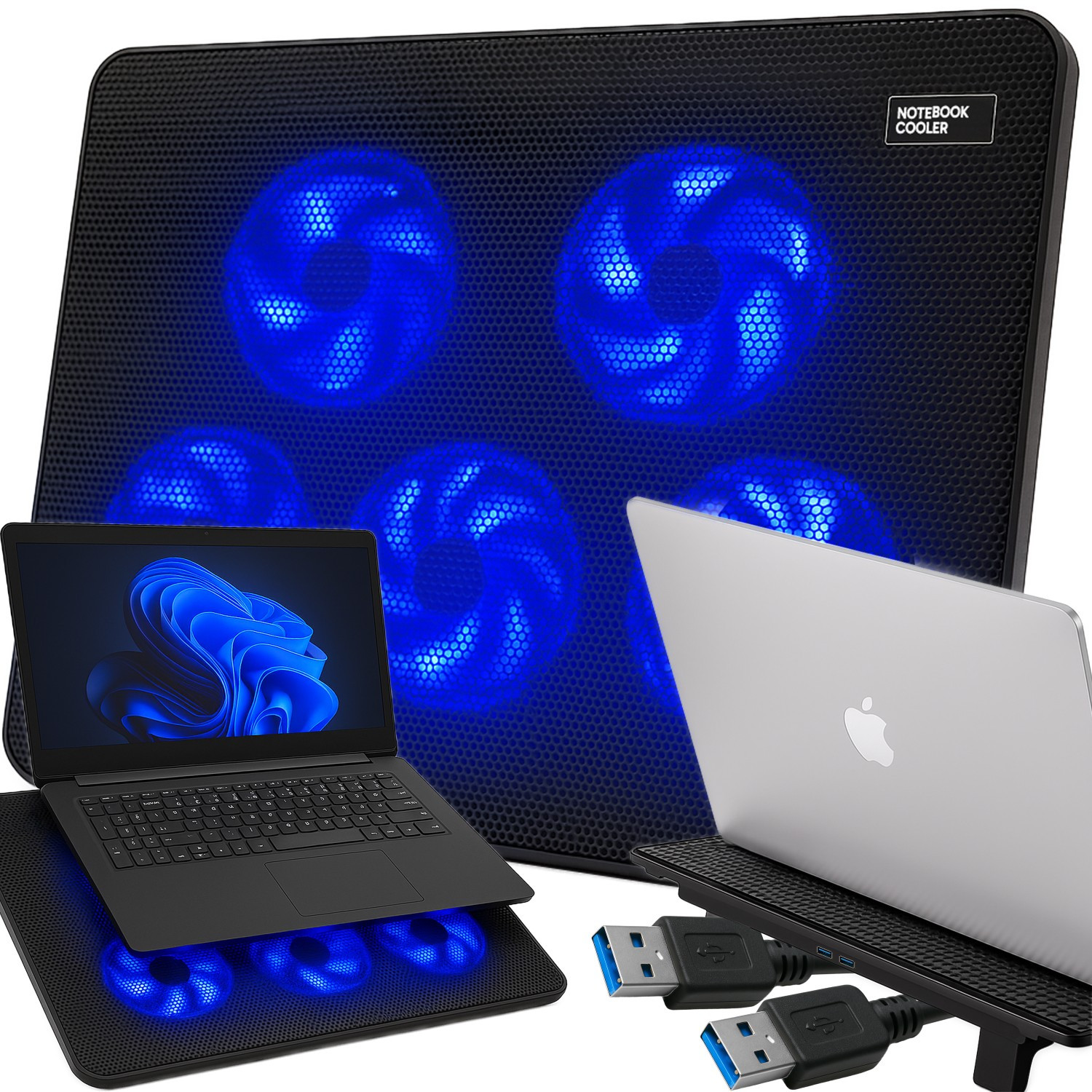 BASE DI RAFFREDDAMENTO PER LAPTOP 12-17 POLLICI CON 5 VENTOLE DA…