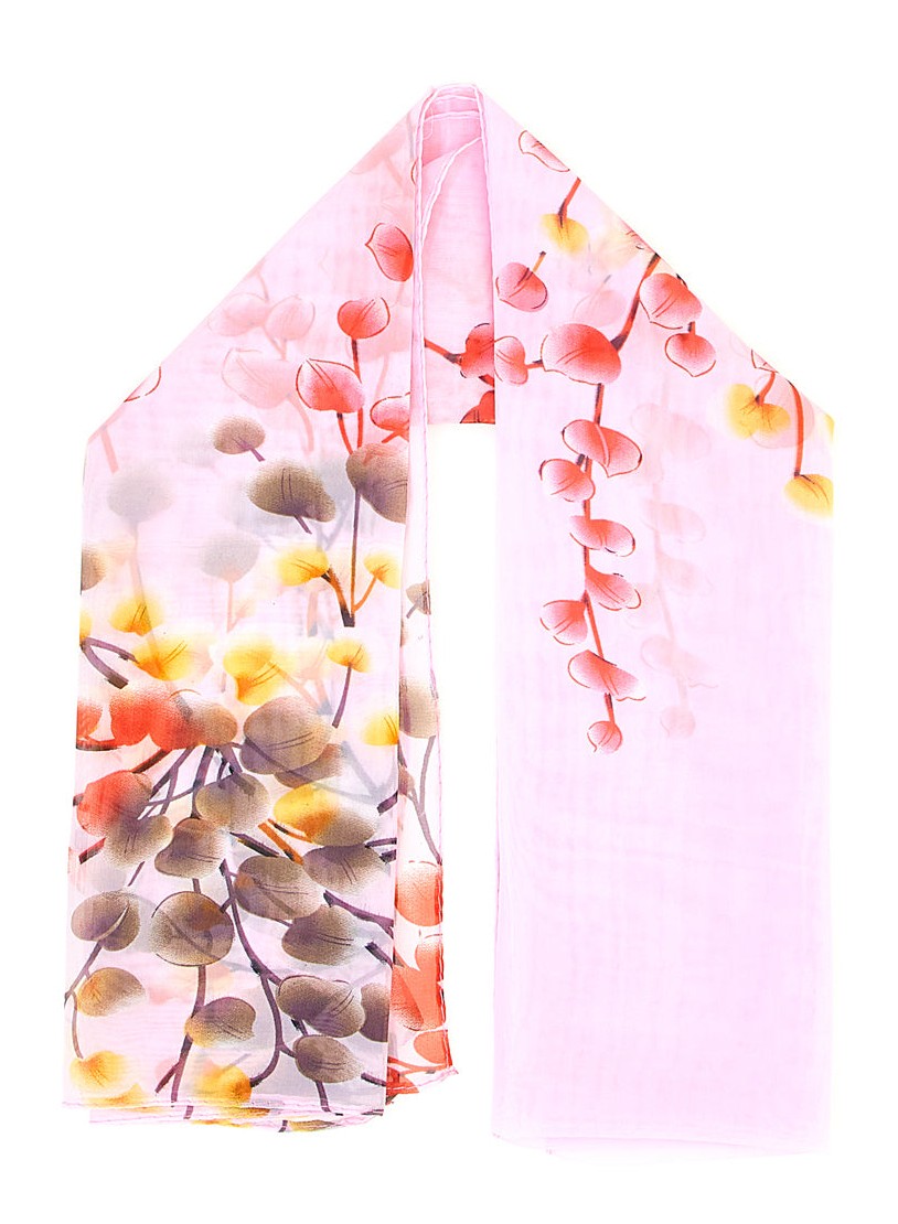 Foulard rosa con stampa rami floreali Coveri SCIAR/0994