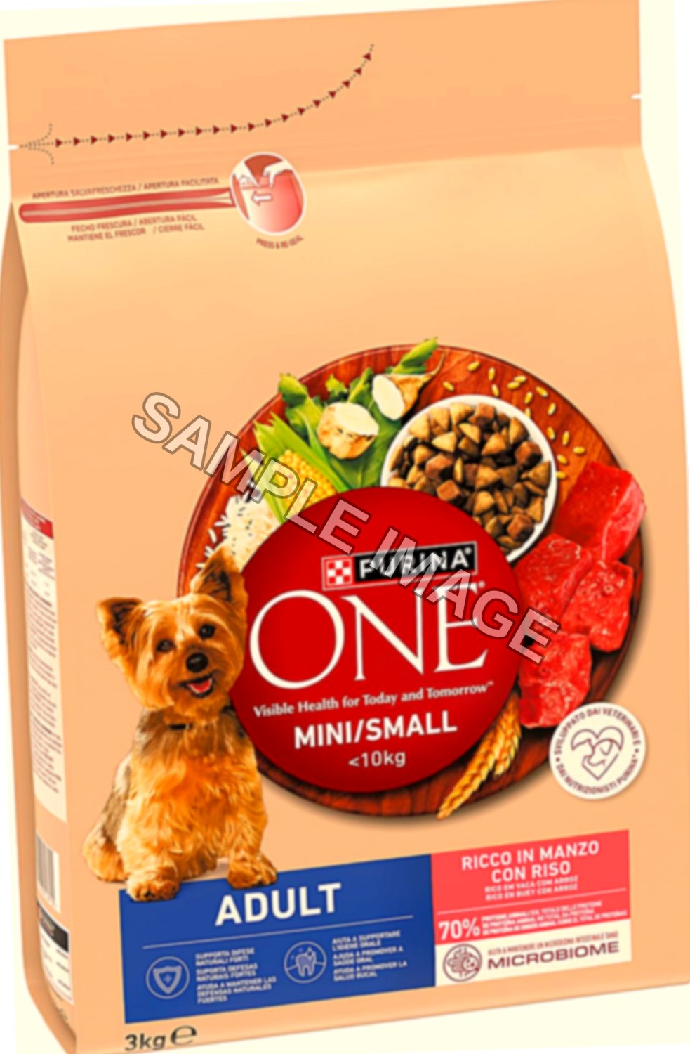 Purina ONE MINI Crocchette Cani Adulti Manzo e Riso 3 Kg