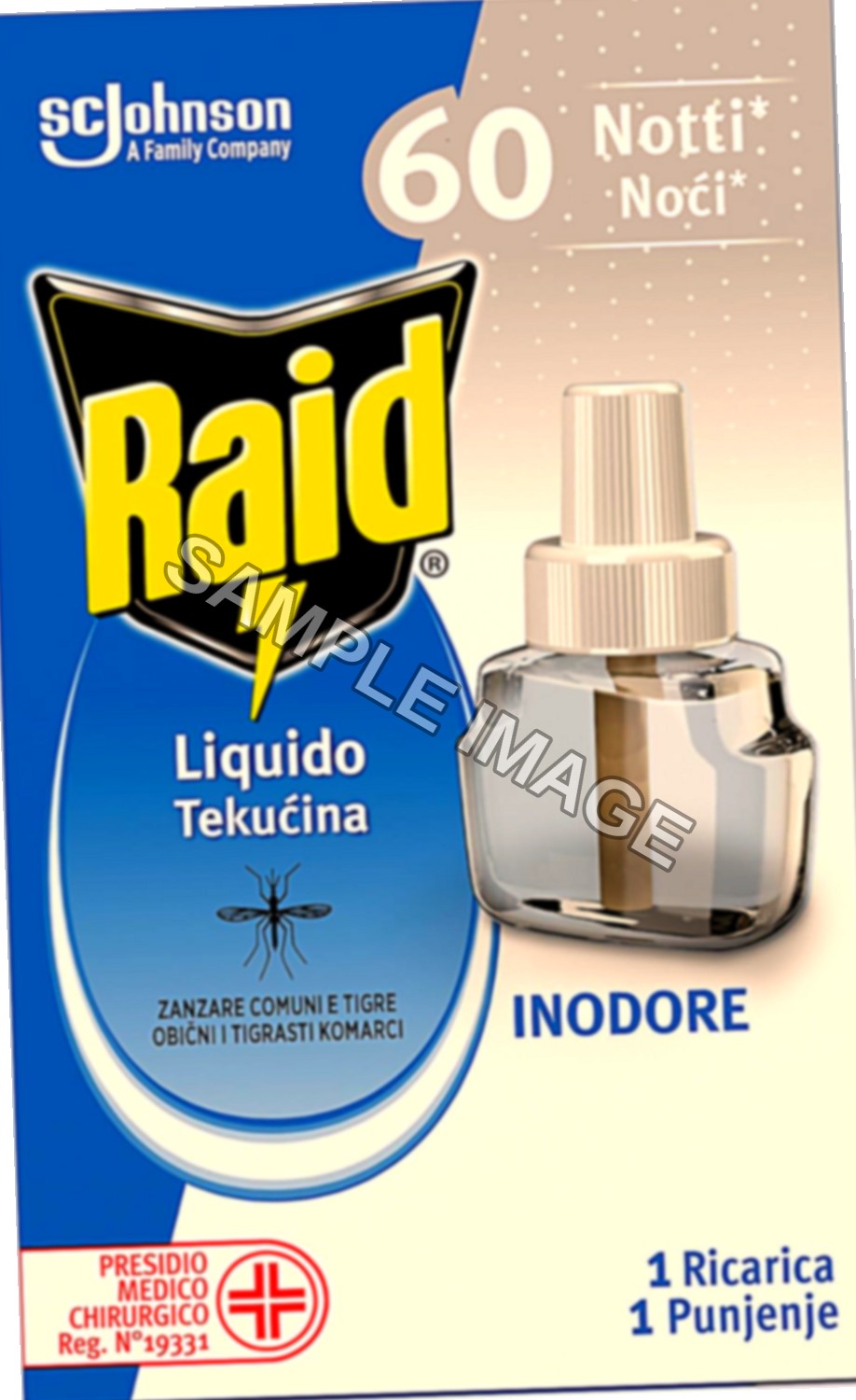 Raid Liquido Elettrico Antizanzare, Ricarica 60 Notti
