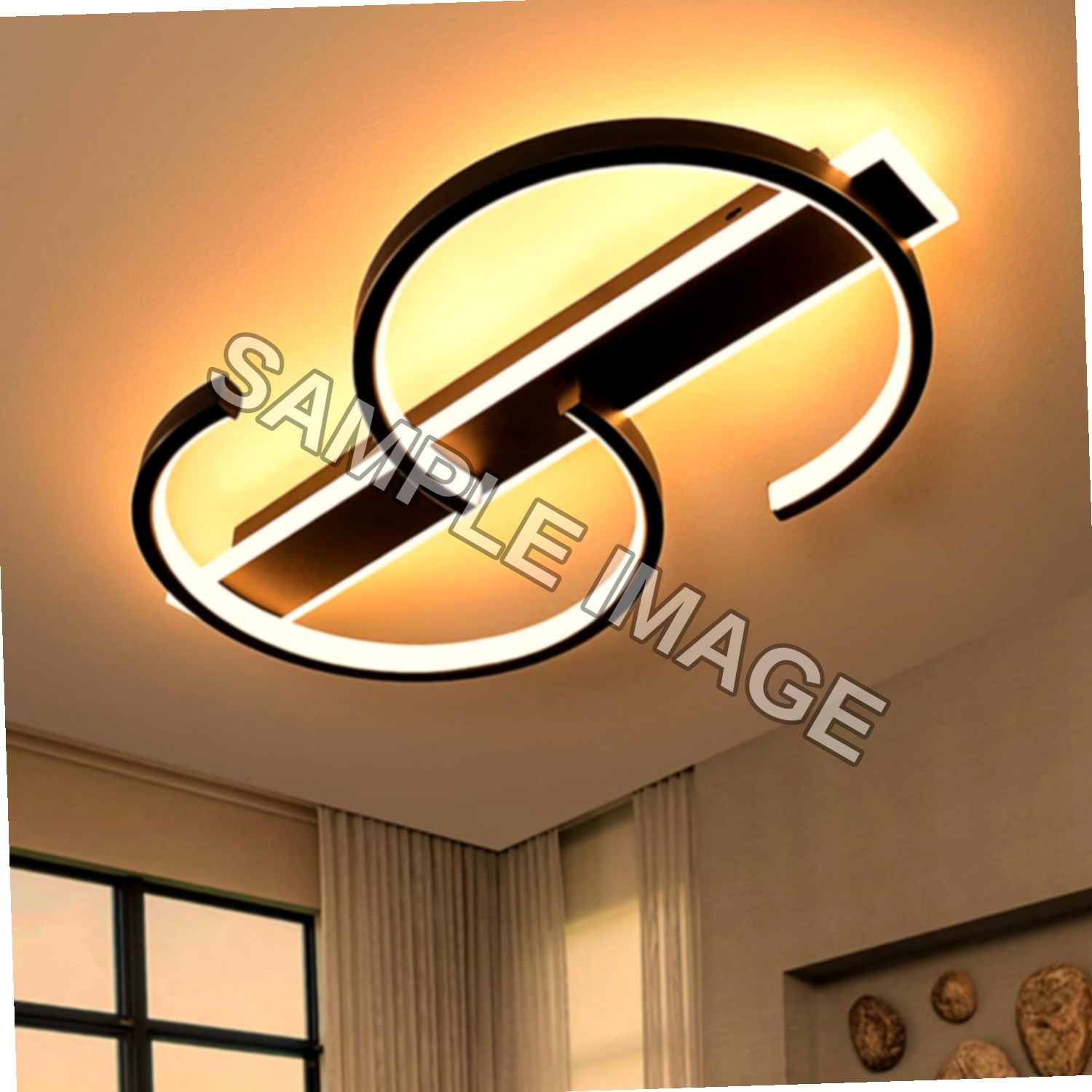 Plafoniera LED 2 Anelli Dimmerabile con Telecomando