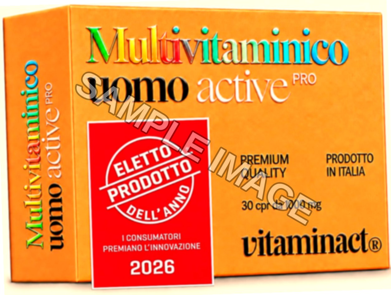 Multivitaminico Uomo Vitaminact – Eletto Prodotto dell’Anno 2026 – Integratore con 13 Vitamine, 9 Minerali e Quercetina – Metabolismo Energetico, Stanchezza e Sistema Immunitario – 30 Compresse.