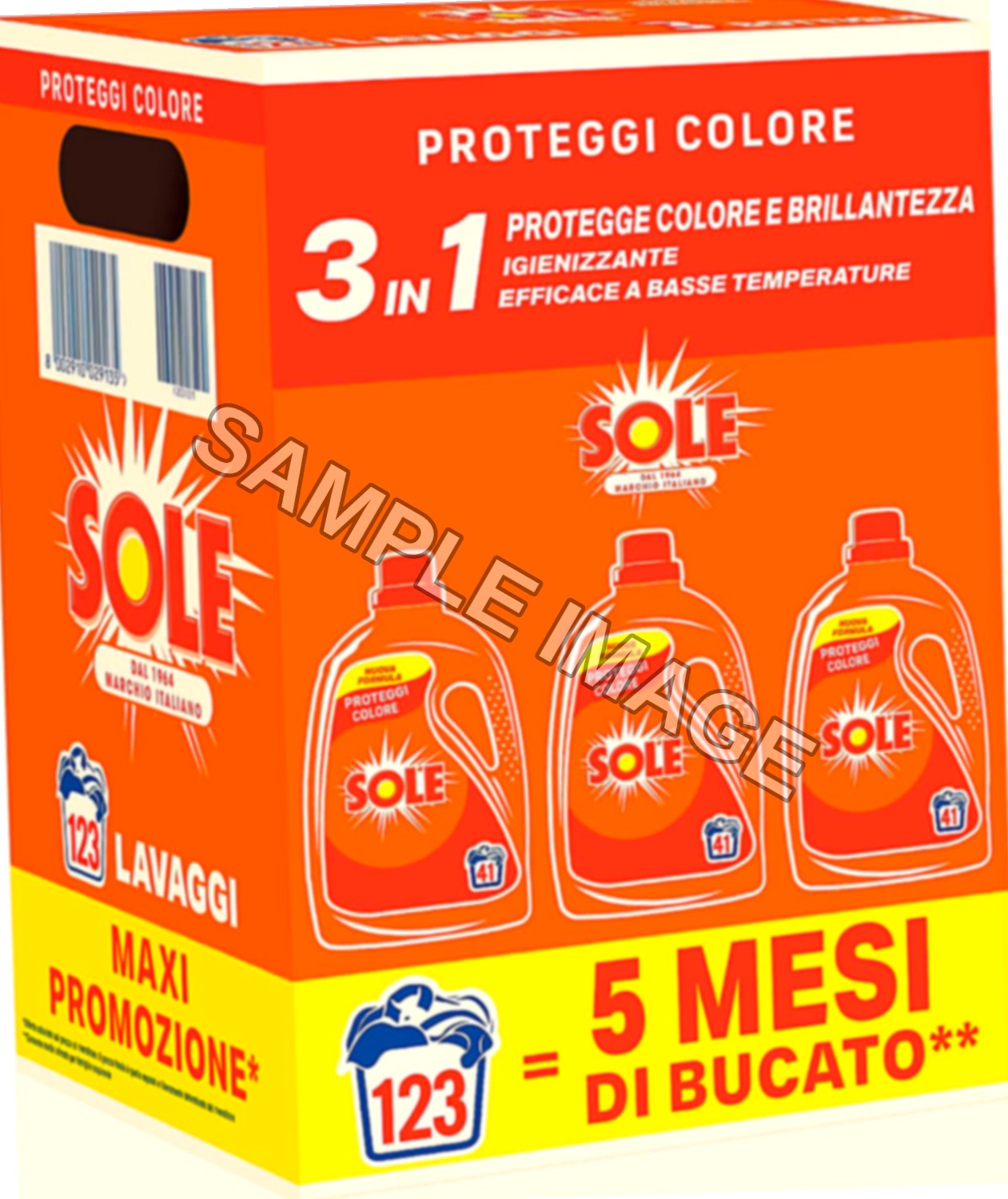 Sole Detersivo Lavatrice Proteggi Colore 123 Lavaggi