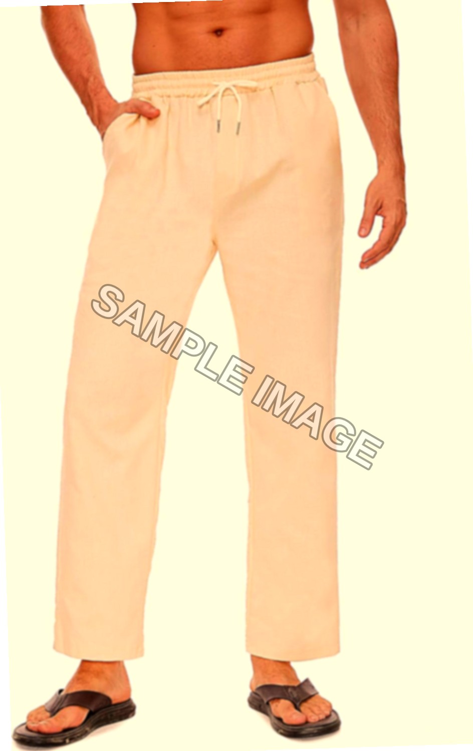 Yutdeng Pantaloni Estivi in Lino e Cotone con Coulisse