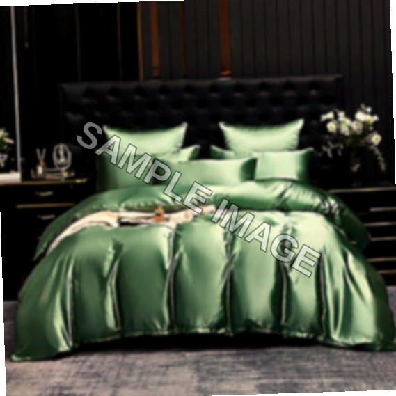 Gezu Set Copripiumino in Raso 240x260 Verde Salvia