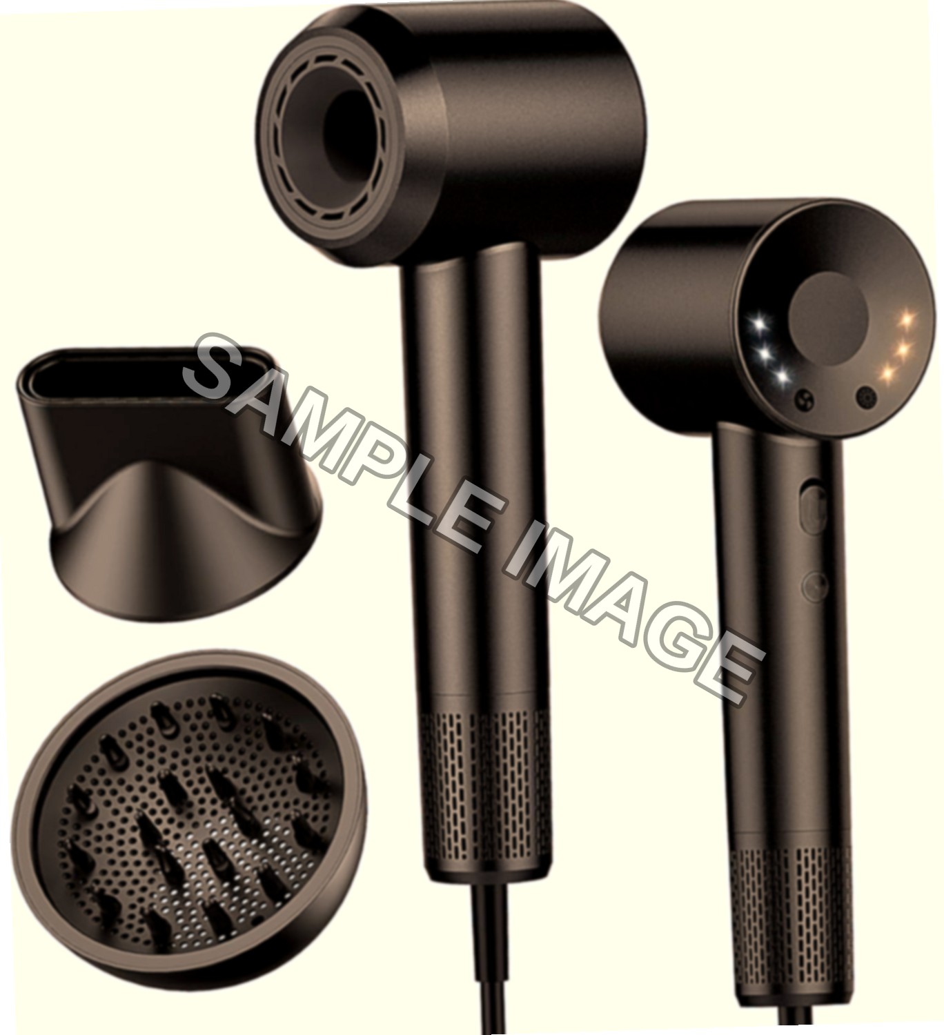 Asciugacapelli, 110.000 Giri/min Phon Capelli Professionale con 500 Milioni Ioni Negativi, 3 Velocità & 4 Temperature, Basso Rumore, Diffusore Magnetico e Ugello Inclusi