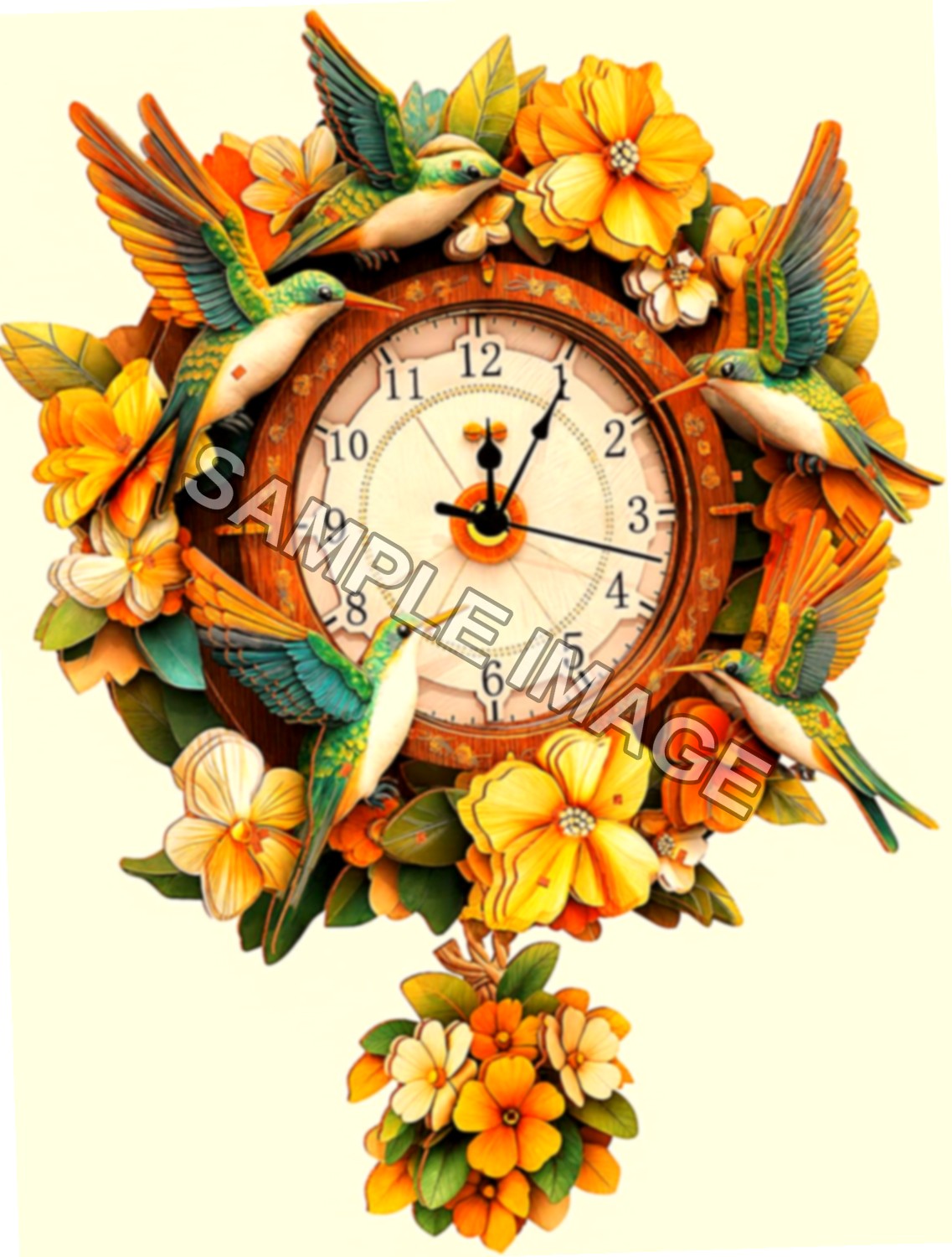 Kolibri Kits Puzzle 3D in Legno con Orologio a Pendolo