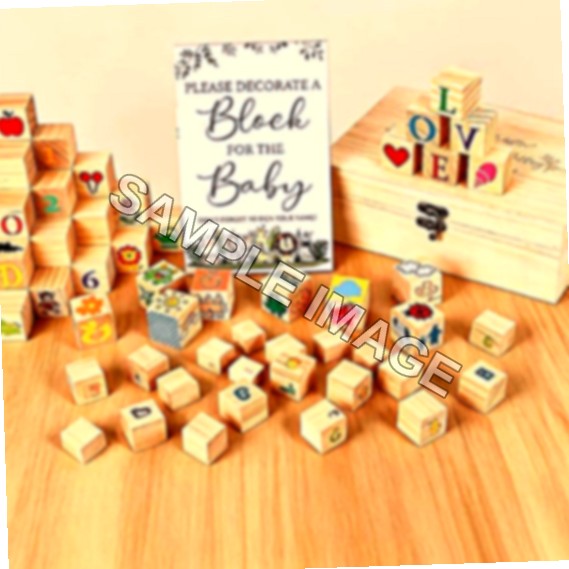Set 128 Pezzi Giochi Creativi per Baby Shower con Scatola Legno