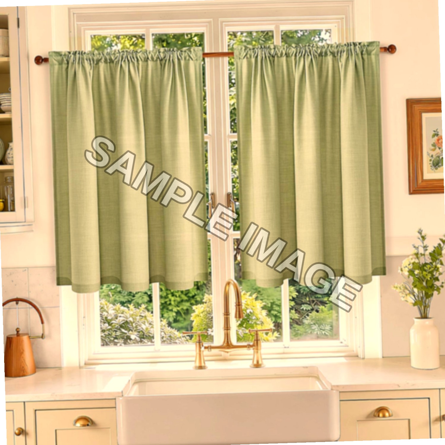 MRTREES Tende Corte in Lino Misto per Cucina e Bagno 60x120cm