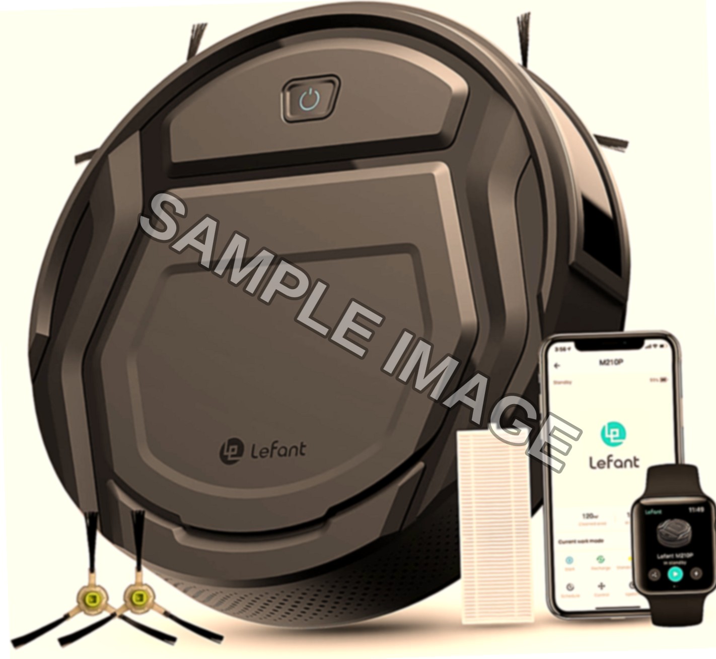 Lefant M210P Robot Aspirapolvere Ultra Sottile, Grigio