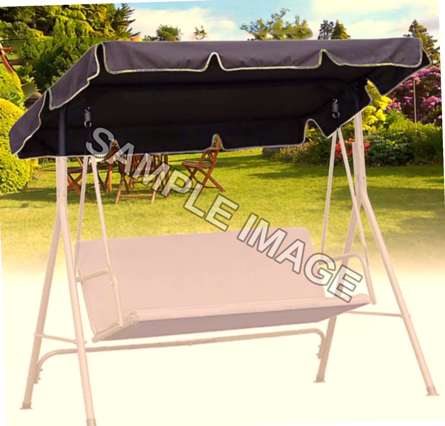 Dondolo da giardino per adulti, rivestimento del tetto: per esterni, resistente agli strappi, protezione UV 420D, tessuto Oxford, grigio, resistente alle intemperie, copertura moderna per