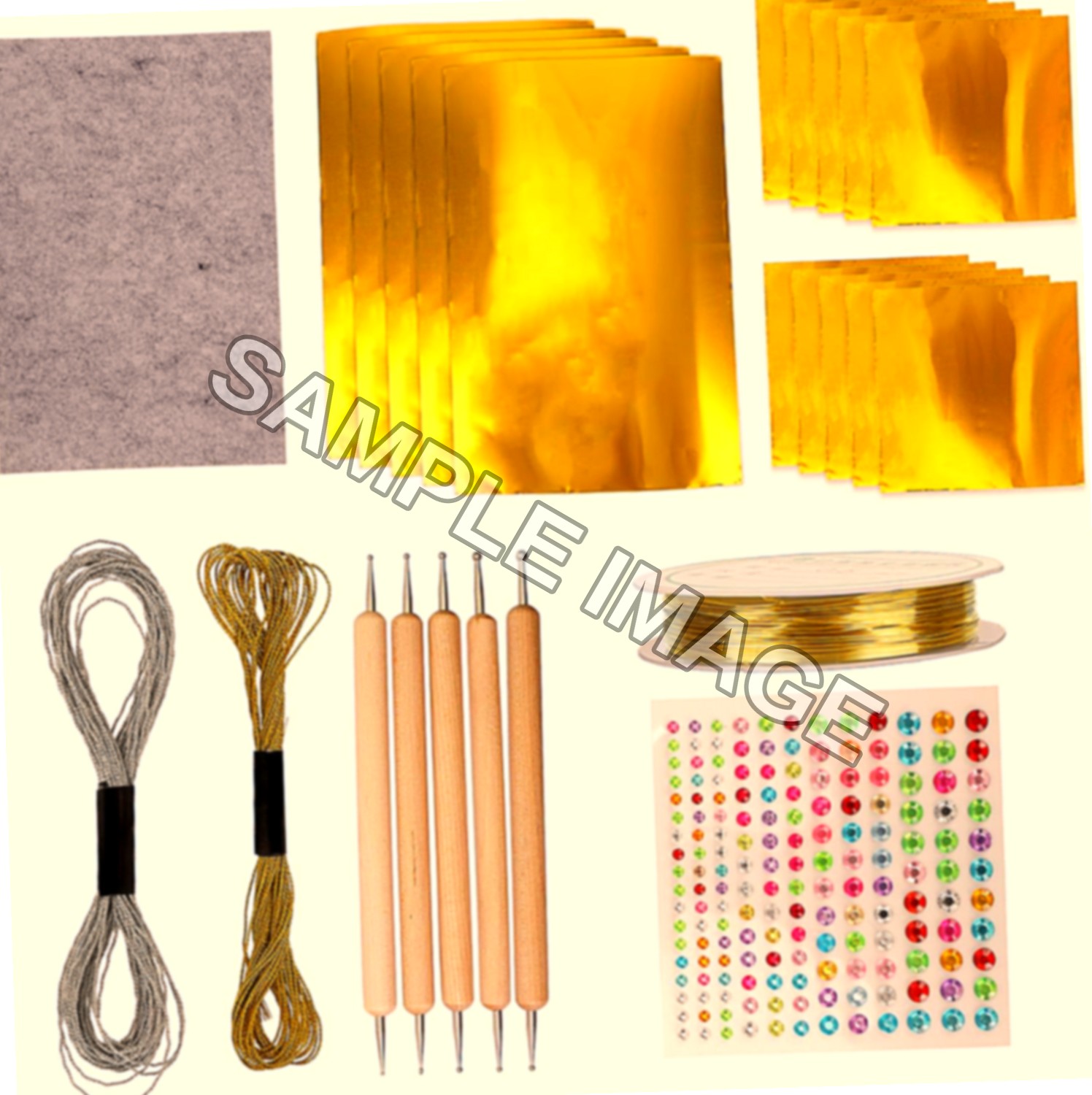 Set Artigianale Lamina d'Oro con Strumenti per Incisione