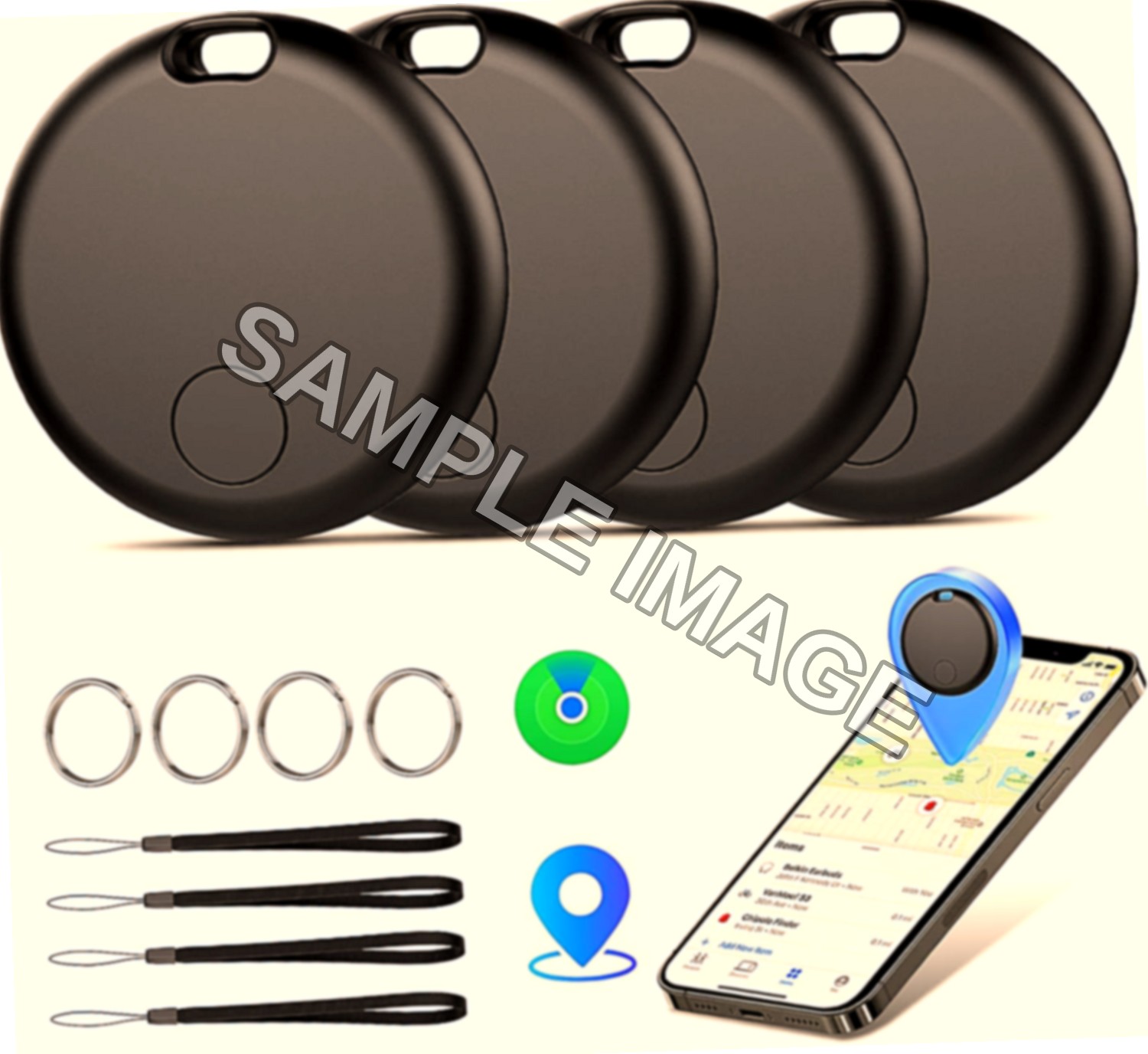 Smart Tracker Tags Localizzatore Bluetooth 4 Pezzi per iOS