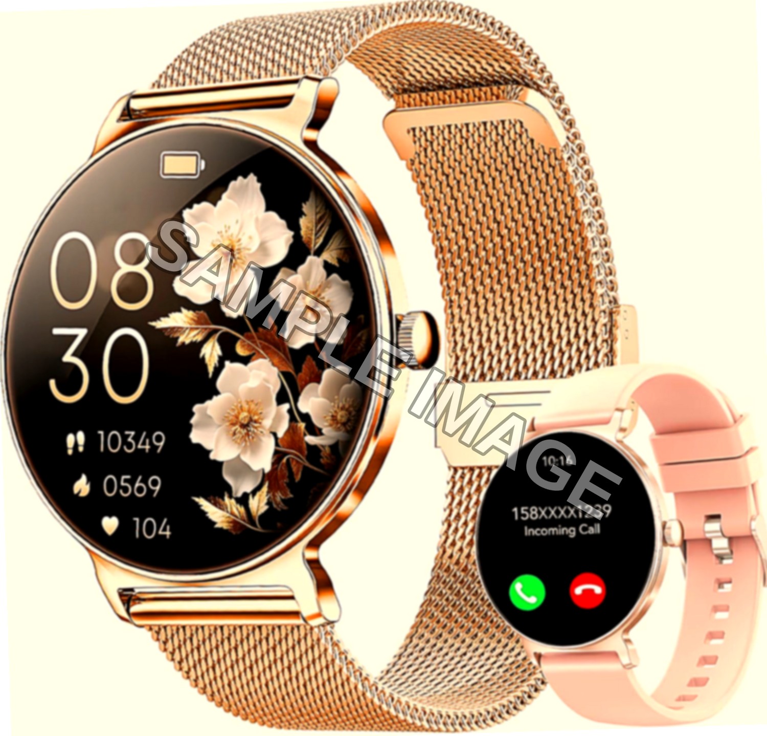 taopodo Smartwatch Donna AMOLED 1,27" Oro Rosa